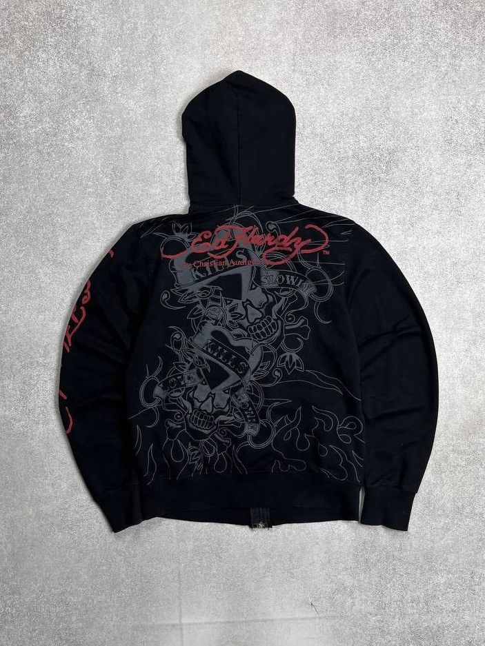 Ed Hardy VINTAGE ED HARDY CHRISTIAN AUDIGIER BOXY ZIP HOODIE L Size L / US 10 / IT 46 - 5 Thumbnail