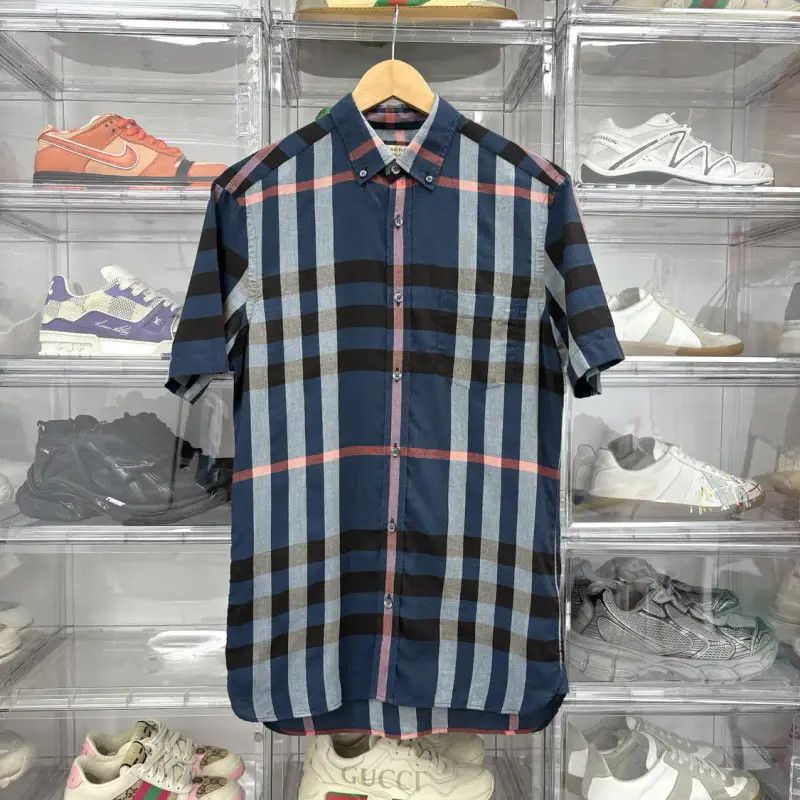 Burberry Burberry Blue Cotton Short Sleeve Shirt Size US S / EU 44-46 / 1 - 1 Thumbnail