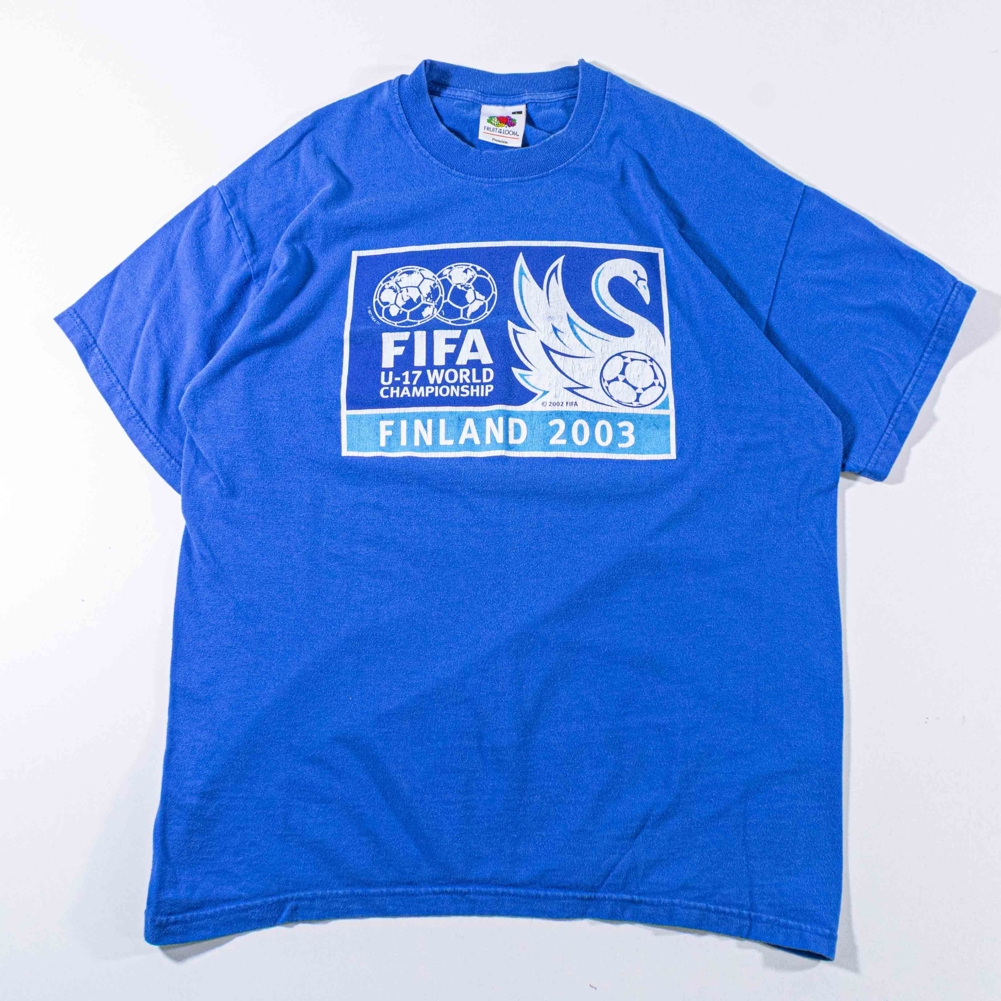 Vintage 2003 FIFA U17 World Cup Finland T-Shirt Soccer Tournament Size US L / EU 52-54 / 3 - 5 Thumbnail