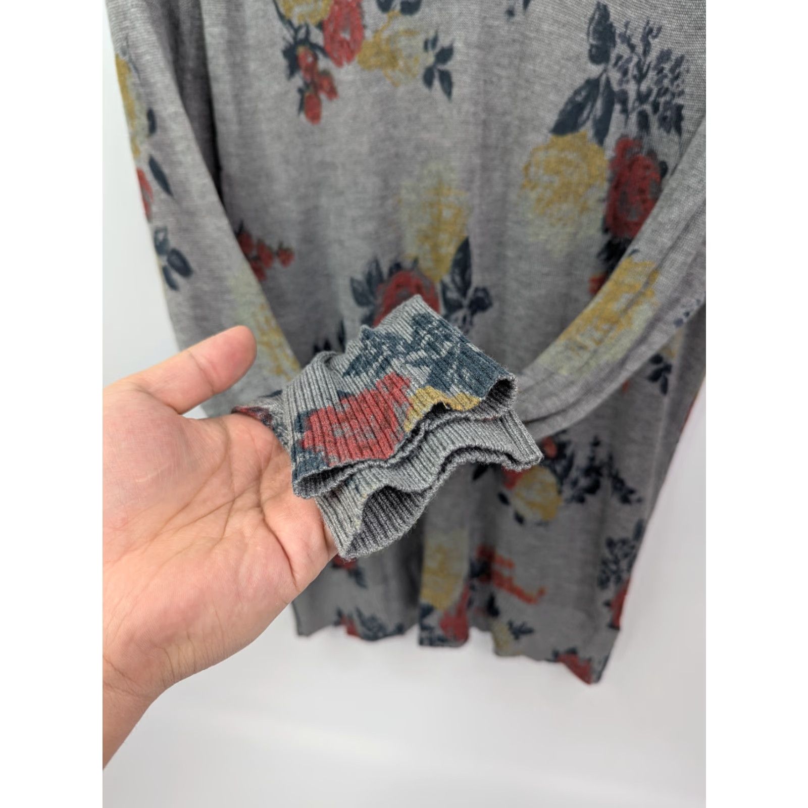 Torrid Torrid Gray Pullover Raglan Sweater Floral Women's 2 Lightweight Top 11424614 Size XXL / US 16-18 / IT 52-54 - 3 Thumbnail