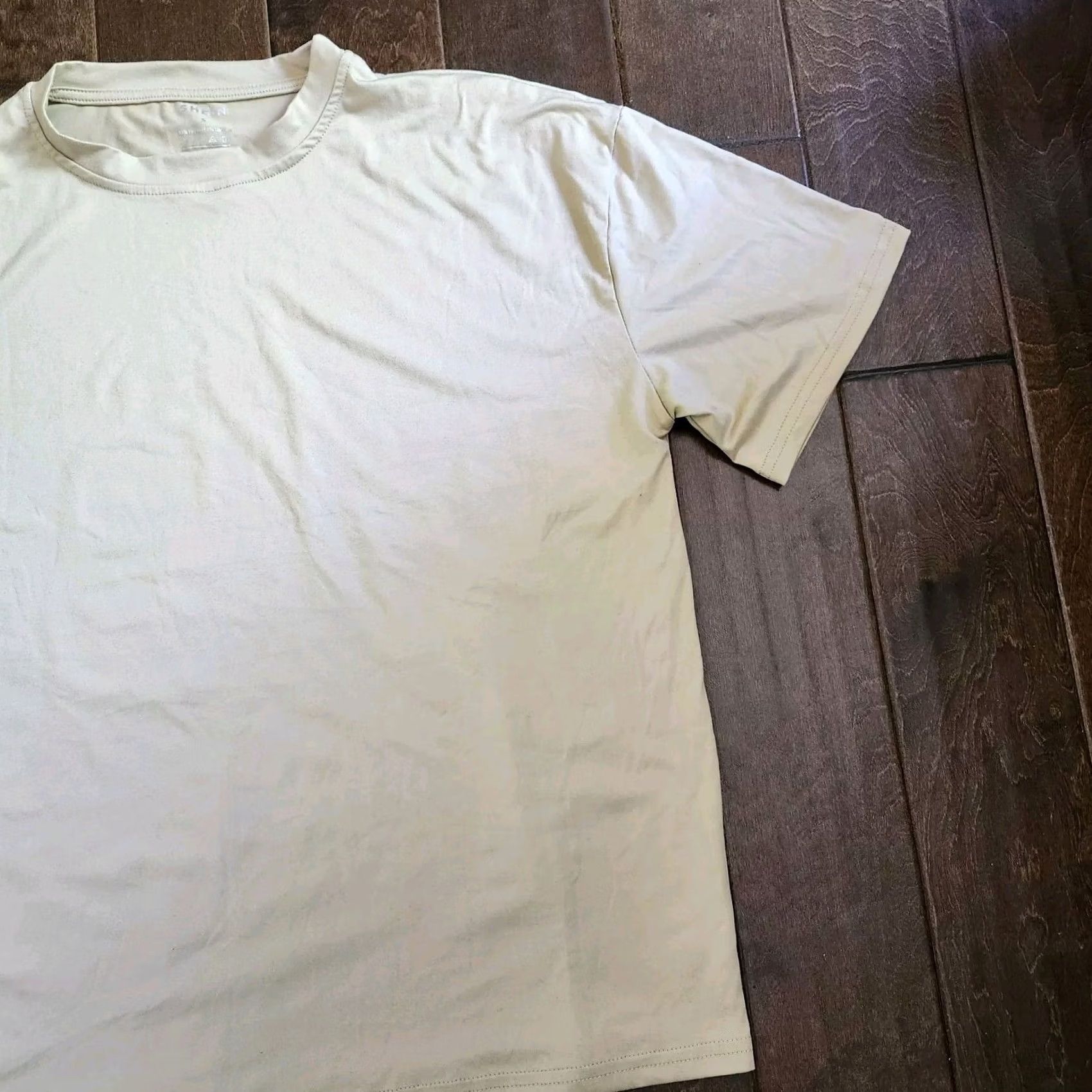 Shein Shein Men's Beige Short Sleeve Shirt - S, Regular Fit, Solid, Crew Neck, Button-Up, All Seasons, Casual, Travel, Men Size US S / EU 44-46 / 1 - 3 Thumbnail