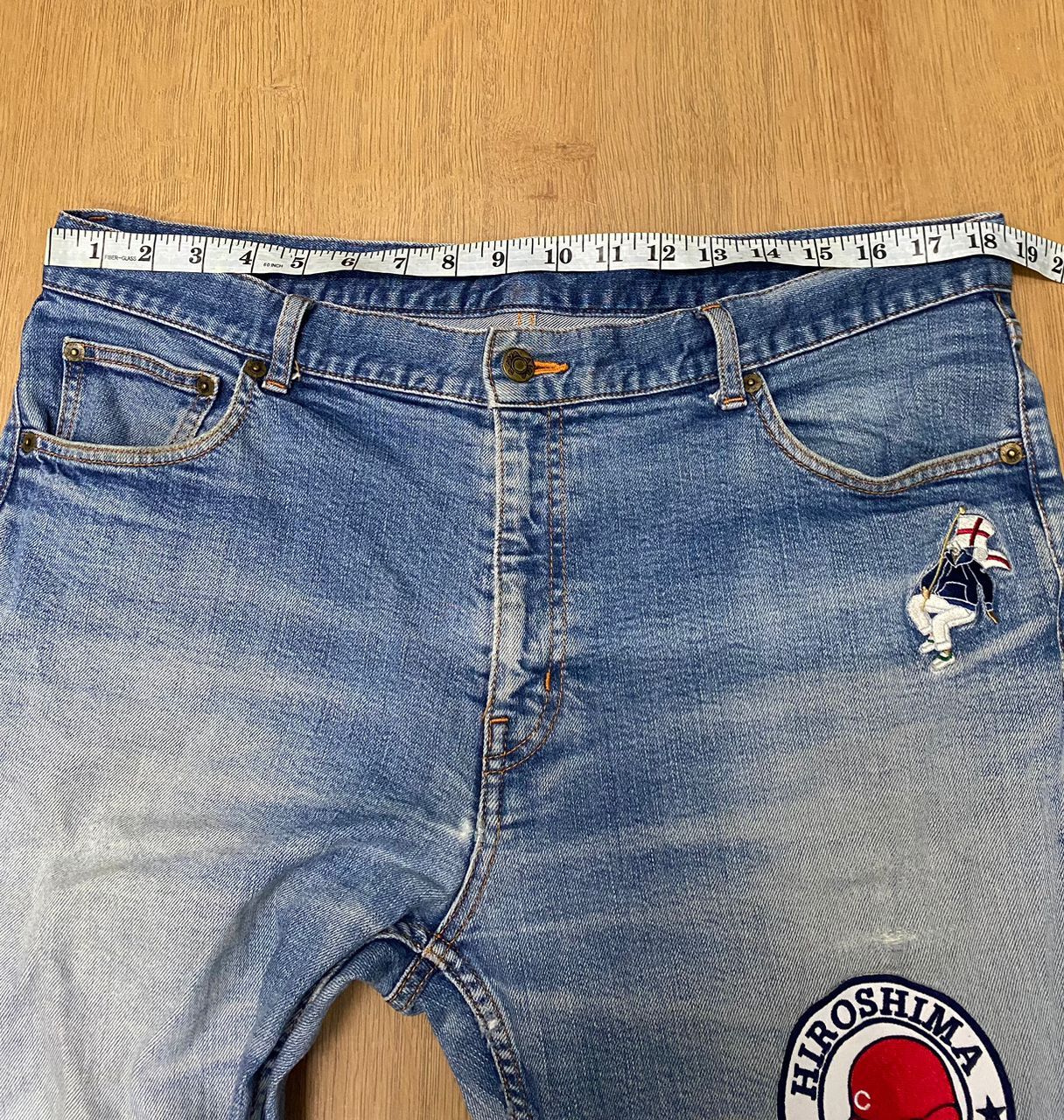 Japanese Brand Vintage Lupo Di Mare Sina Cova Patch Work Distress Denim Size US 36 / EU 52 - 7 Thumbnail
