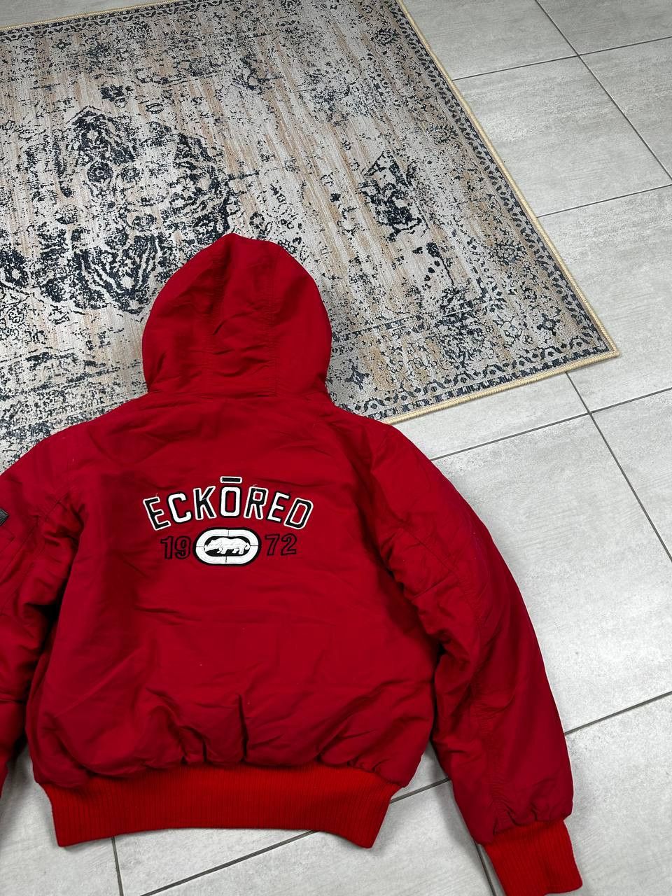 Ecko Unltd. × Southpole Crazy Thick Ecko Unltd Red Fur Y2K Rap SK8 Bomber Jacket Size US XL / EU 56 / 4 - 17 Thumbnail