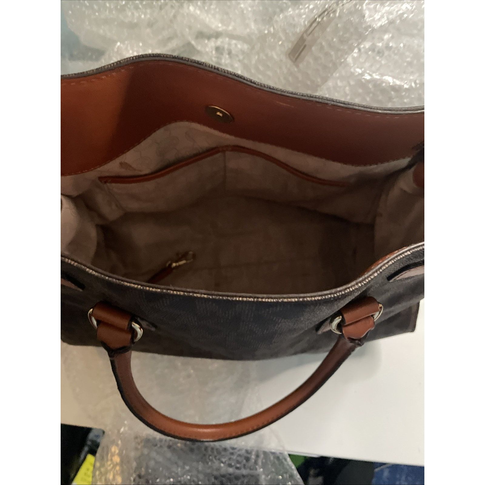 Michael Kors Michael Kors Hamilton Satchel Purse Signature MK Leather Size ONE SIZE - 9 Thumbnail