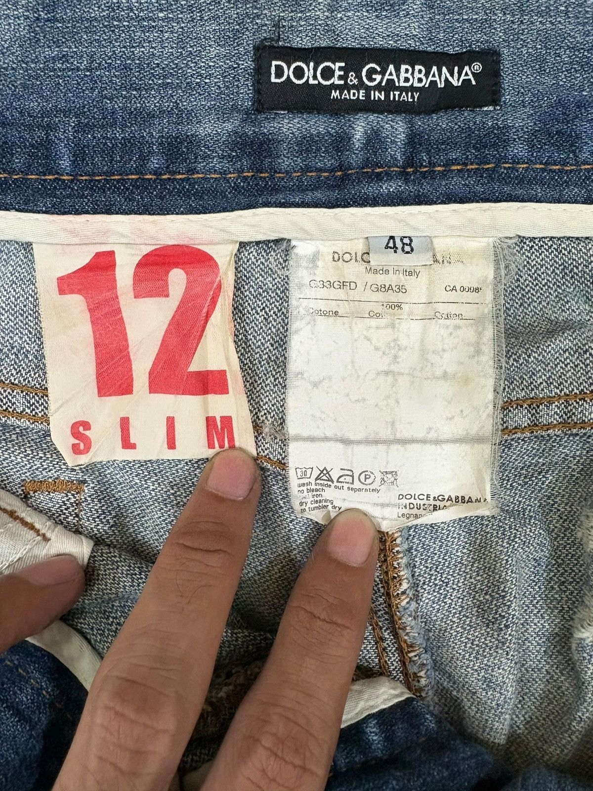 Dolce & Gabbana Vintage Italy Dolce Gabbana Mud Wash Loose Jeans Size US 35 - 10 Thumbnail