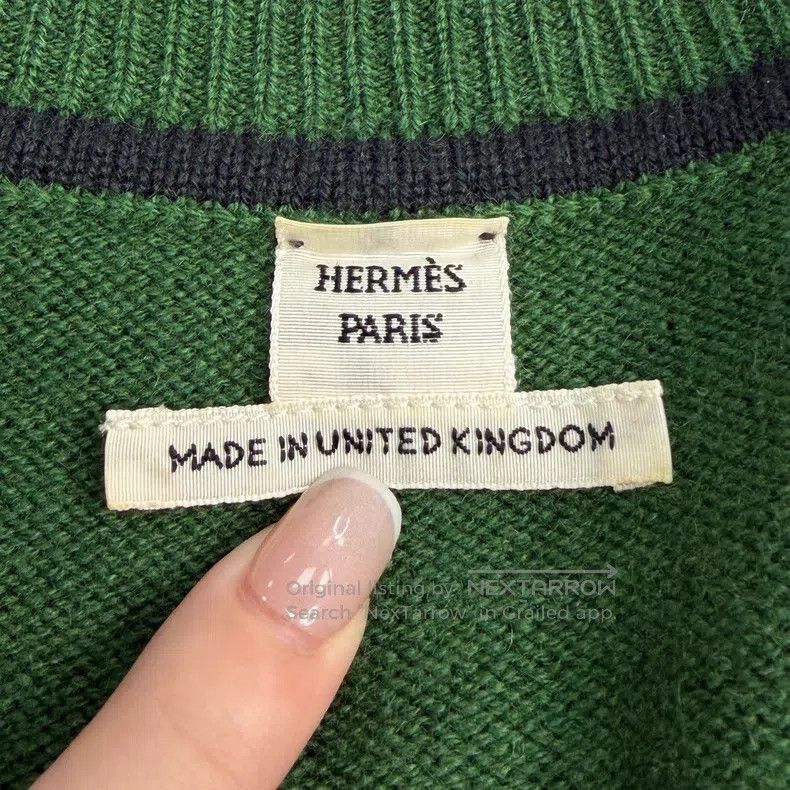Hermes Hermes Green Large Logo Cashmere Sweater Size XS / US 0-2 / IT 36-38 - 5 Thumbnail