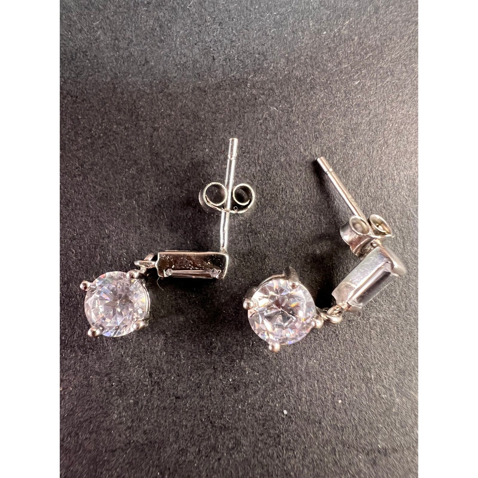 Other White CZ long earrings in sterling silver Size ONE SIZE - 10 Thumbnail