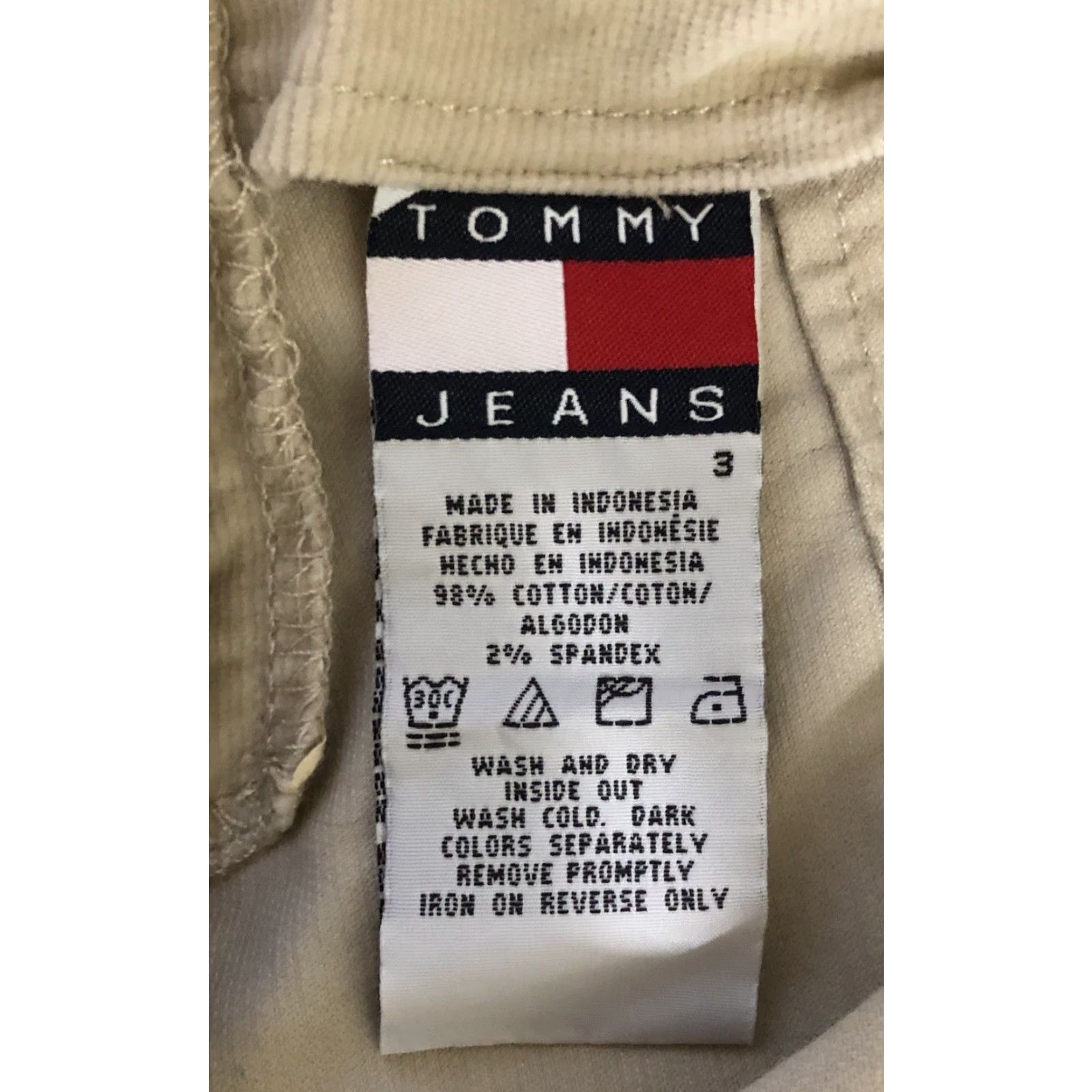 Tommy Hilfiger Tommy Hilfiger Corduroy Pants 3 Tan 28"W Flare Boot Cut Cuff Lace Up Mid Rise Jeans Womens Juniors Inseam 32" Tan Cotton Spandex Corduroy Size 26" / US 2 / IT 38 - 5 Thumbnail
