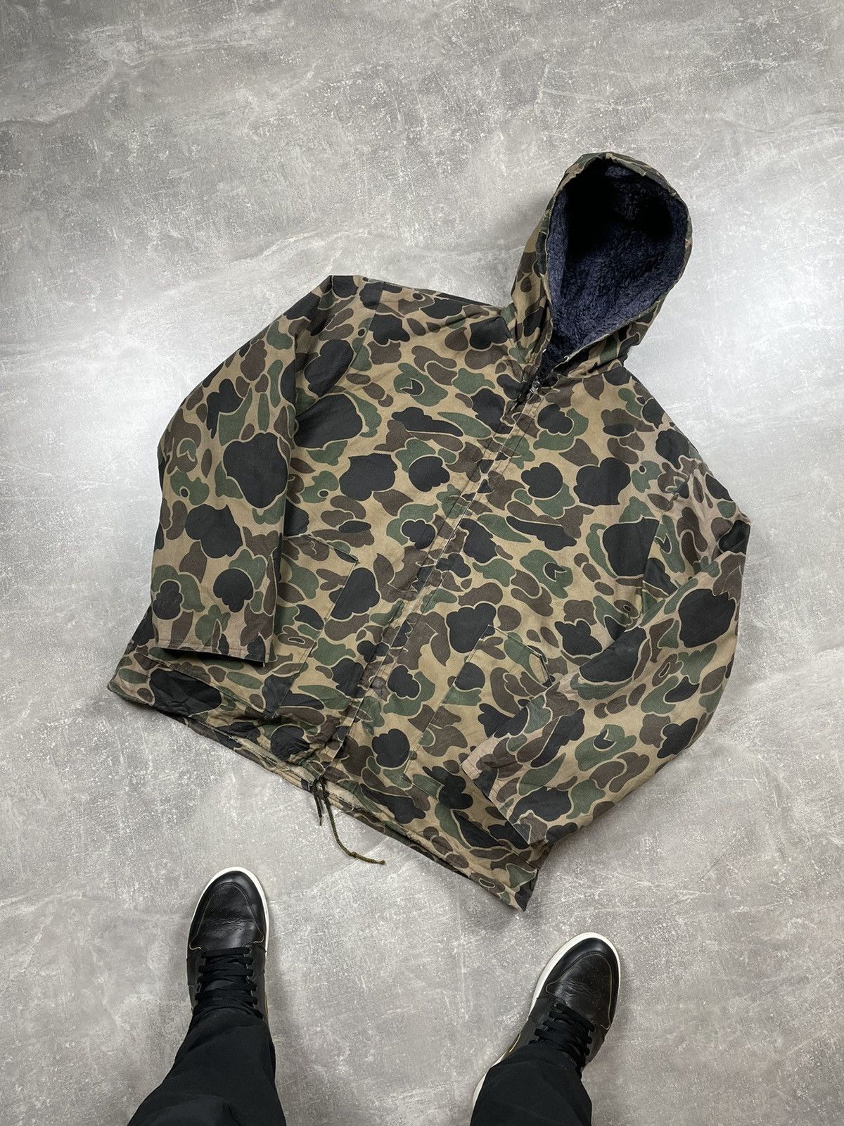 Vintage Rare Military Cotton Camo Linned Zip Jacket Made in USA Size US M / EU 48-50 / 2 - 1 Thumbnail