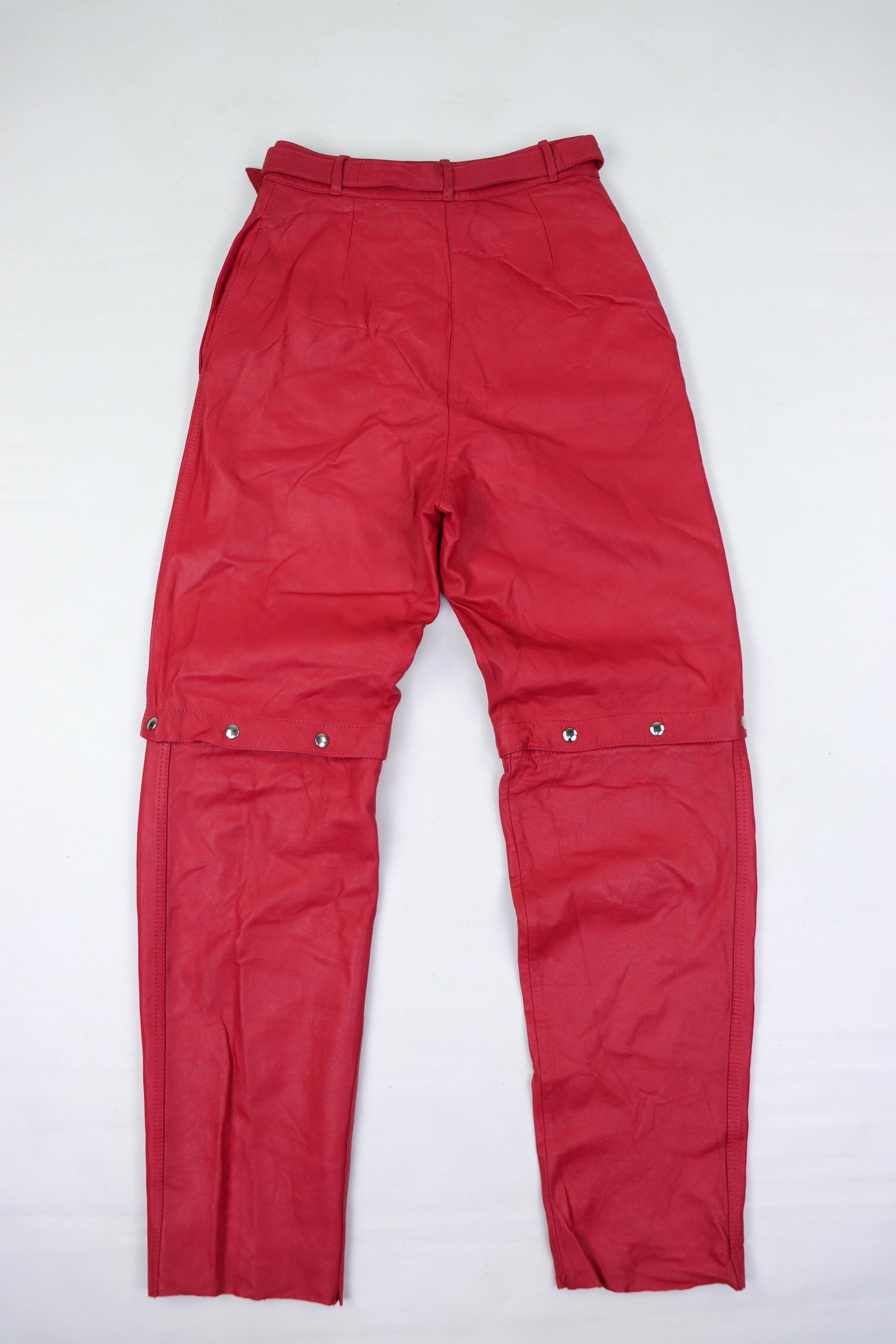 Vintage 80-90s Vintage Pink Soft Leather 2in1 Transform Pants Size 28" / US 6 / IT 42 - 2 Thumbnail