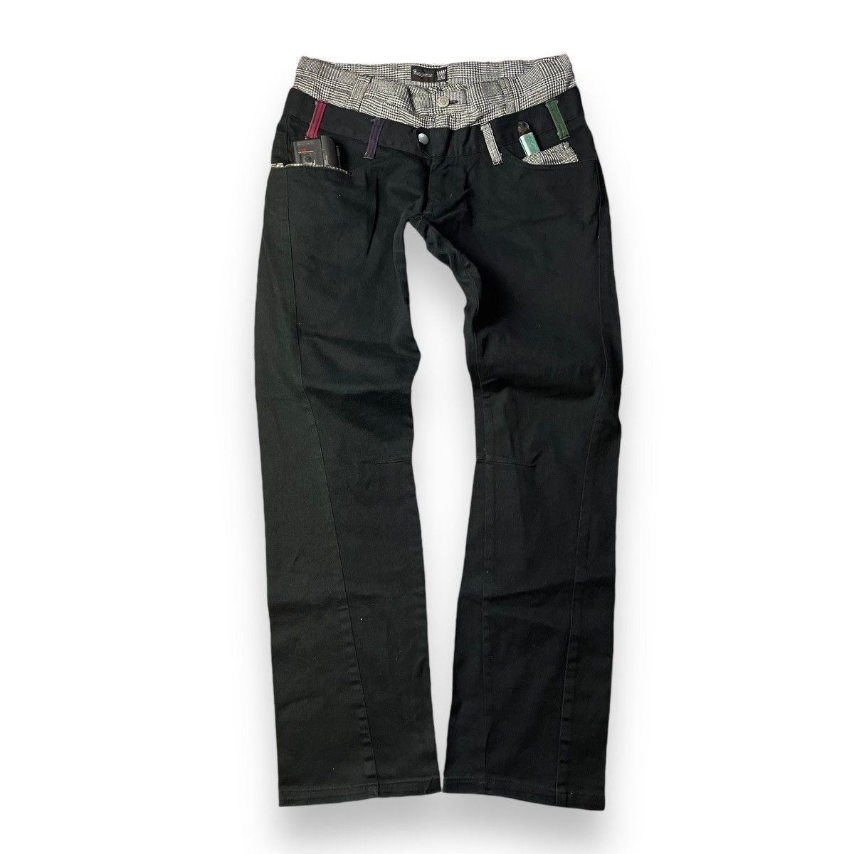 If Six Was Nine 🇯🇵 SUGGESTION MULTICOLOR DOUBLE WAIST SPIRAL CUT PANTS Size US 31 - 1 Thumbnail