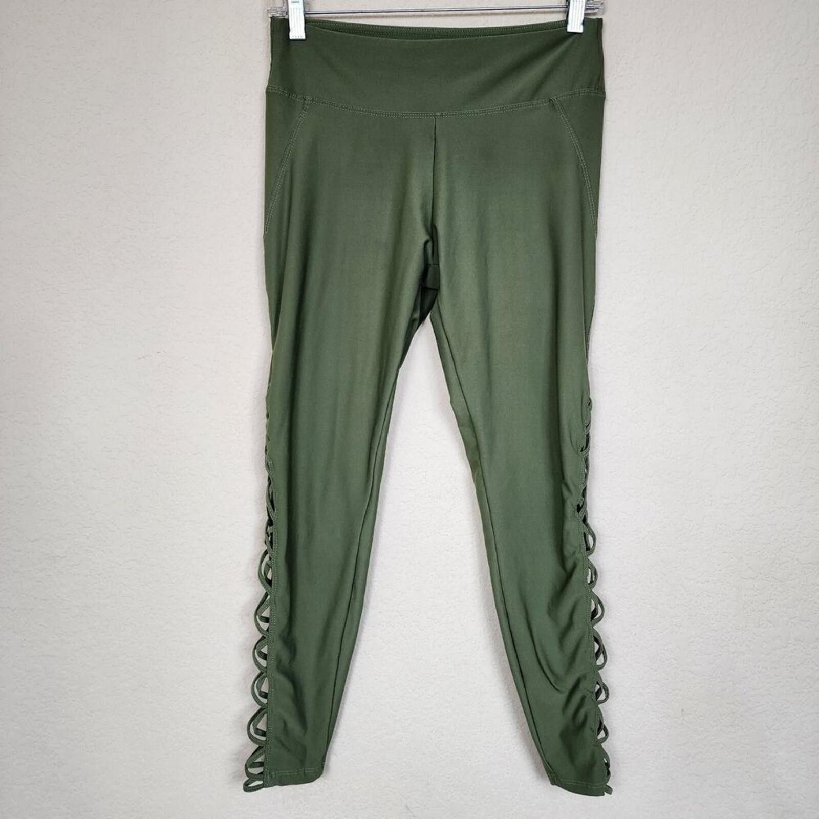 Other Medium Green Laced Up Leggings Size 32" / US 10 / IT 46 - 1 Thumbnail