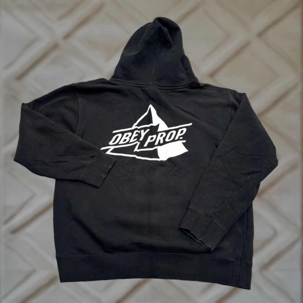 Obey OBEY Hoodie Mens M Black Cotton Polyester Graphic Pullover Sweatshirt Hooded Logo All Seasons Winter Spring Fall Regular Fit Size US M / EU 48-50 / 2 - 1 Thumbnail