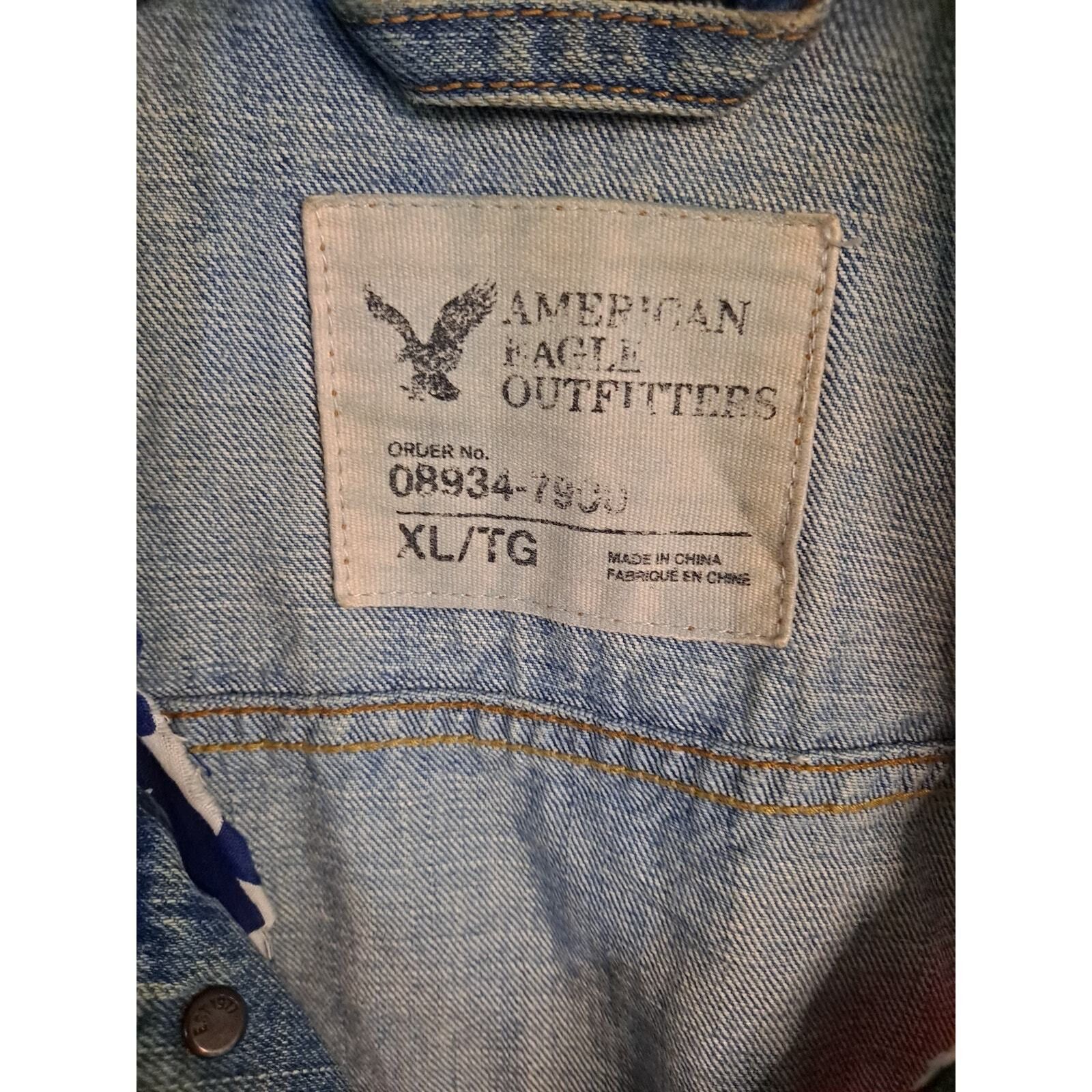 American Eagle Outfitters American Eagle Outfitters American Flag Acid Wash Denim Vest Size US XL / EU 56 / 4 - 3 Thumbnail