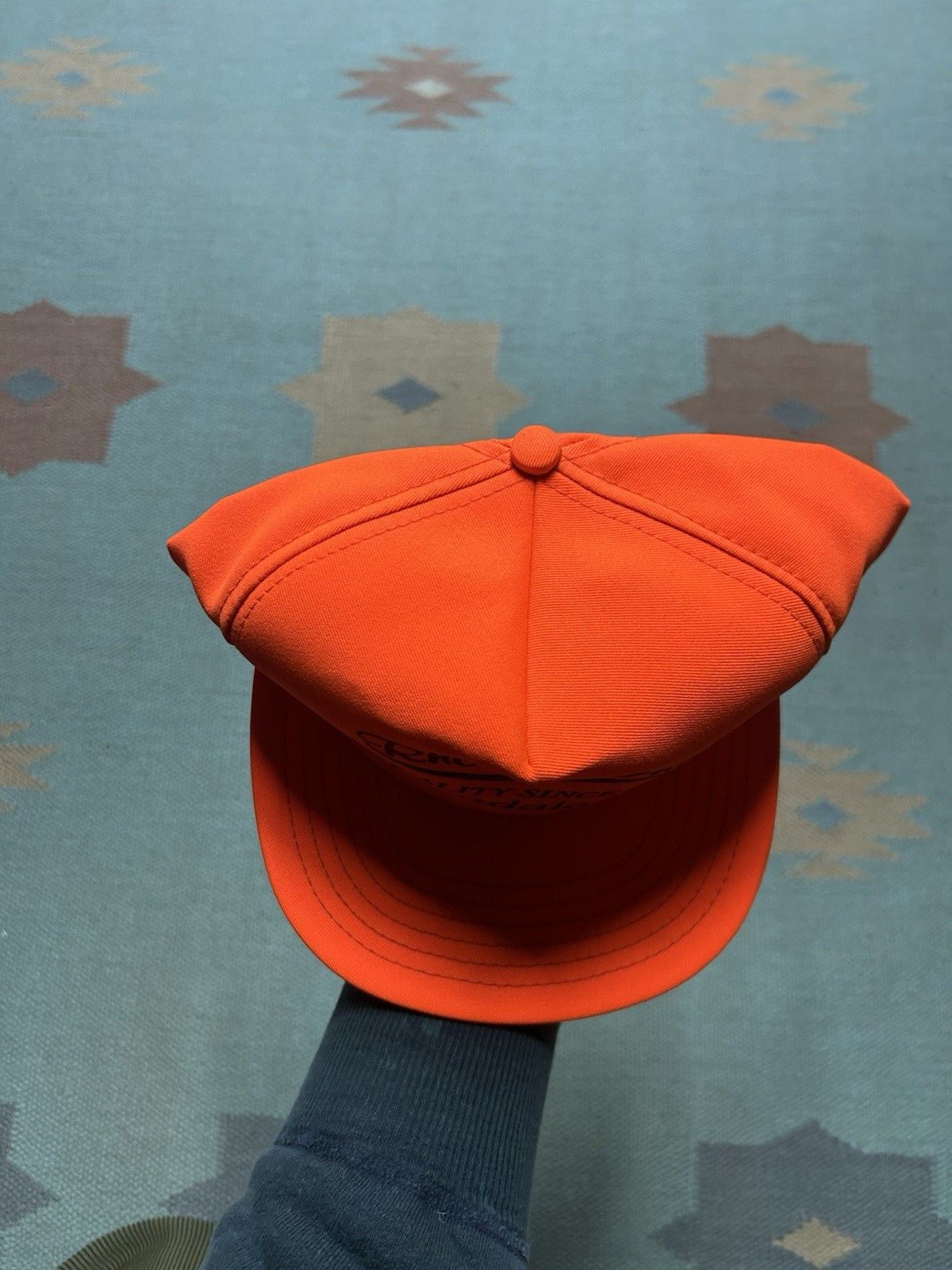 Vintage snapback hat Rhodes Inc ferndale Michigan blaze orange USA Size ONE SIZE - 3 Thumbnail