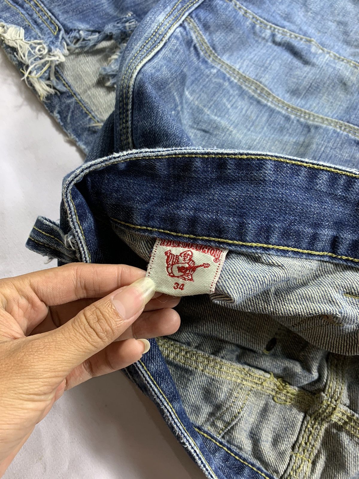 Tornado Mart Sick Distressed True Relegion Denim Jeans Size US 34 / EU 50 - 8 Thumbnail