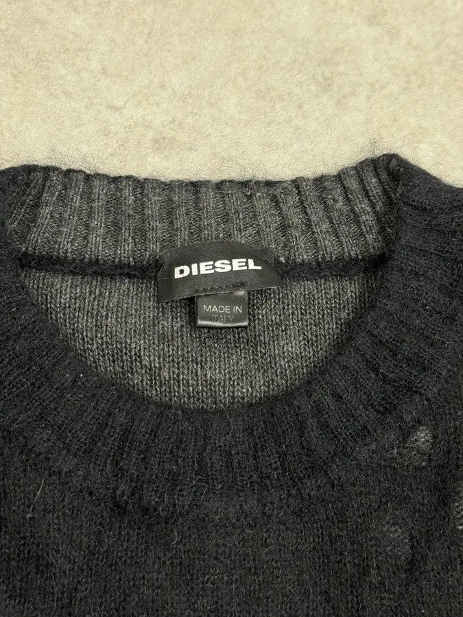 Diesel 2000s Diesel Spiderweb Destroyed Grey Wool Sweater Size US M / EU 48-50 / 2 - 8 Thumbnail