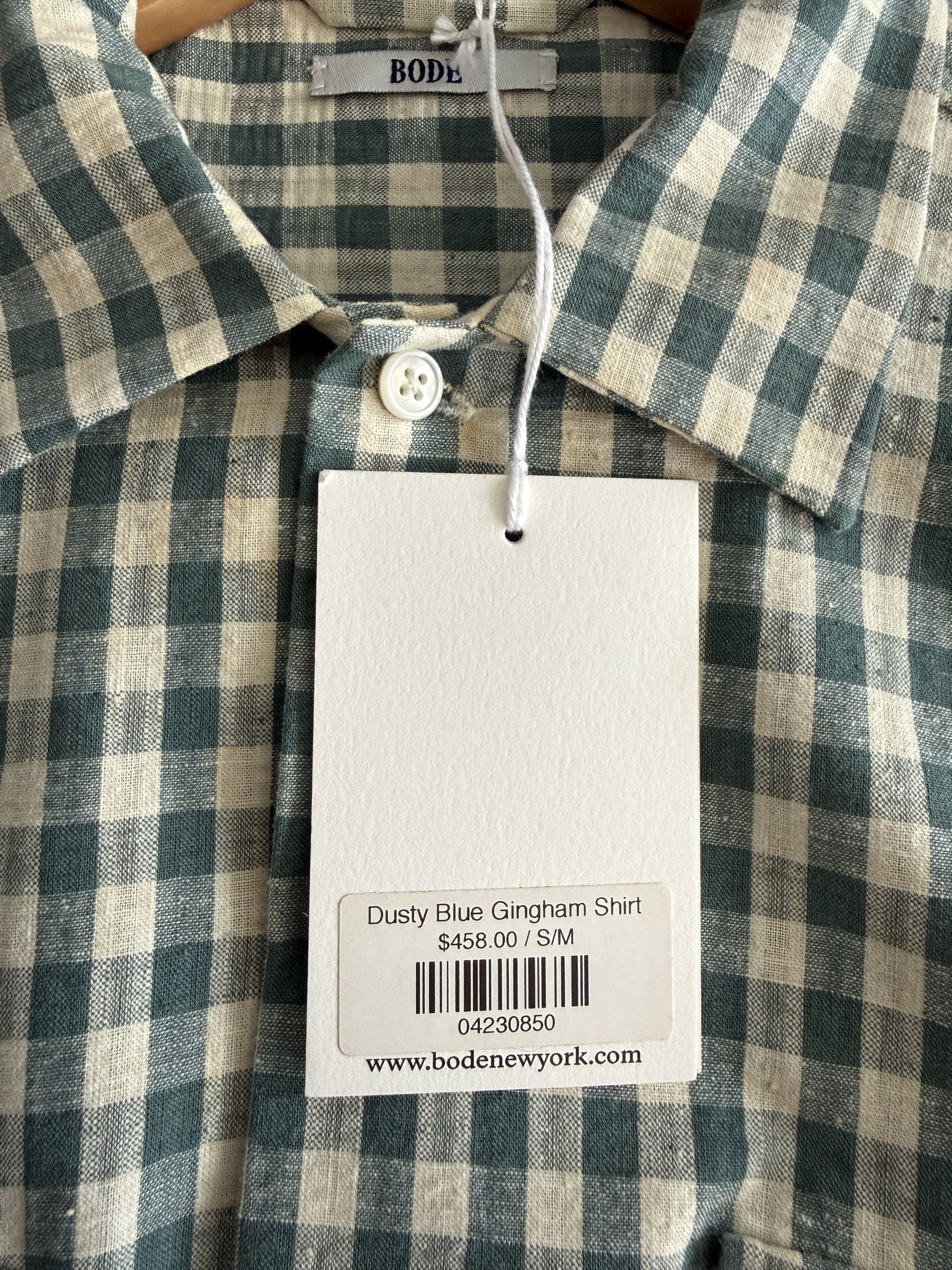 Bode 1/1 Dusty Blue Gingham Shirt Size US S / EU 44-46 / 1 - 5 Thumbnail