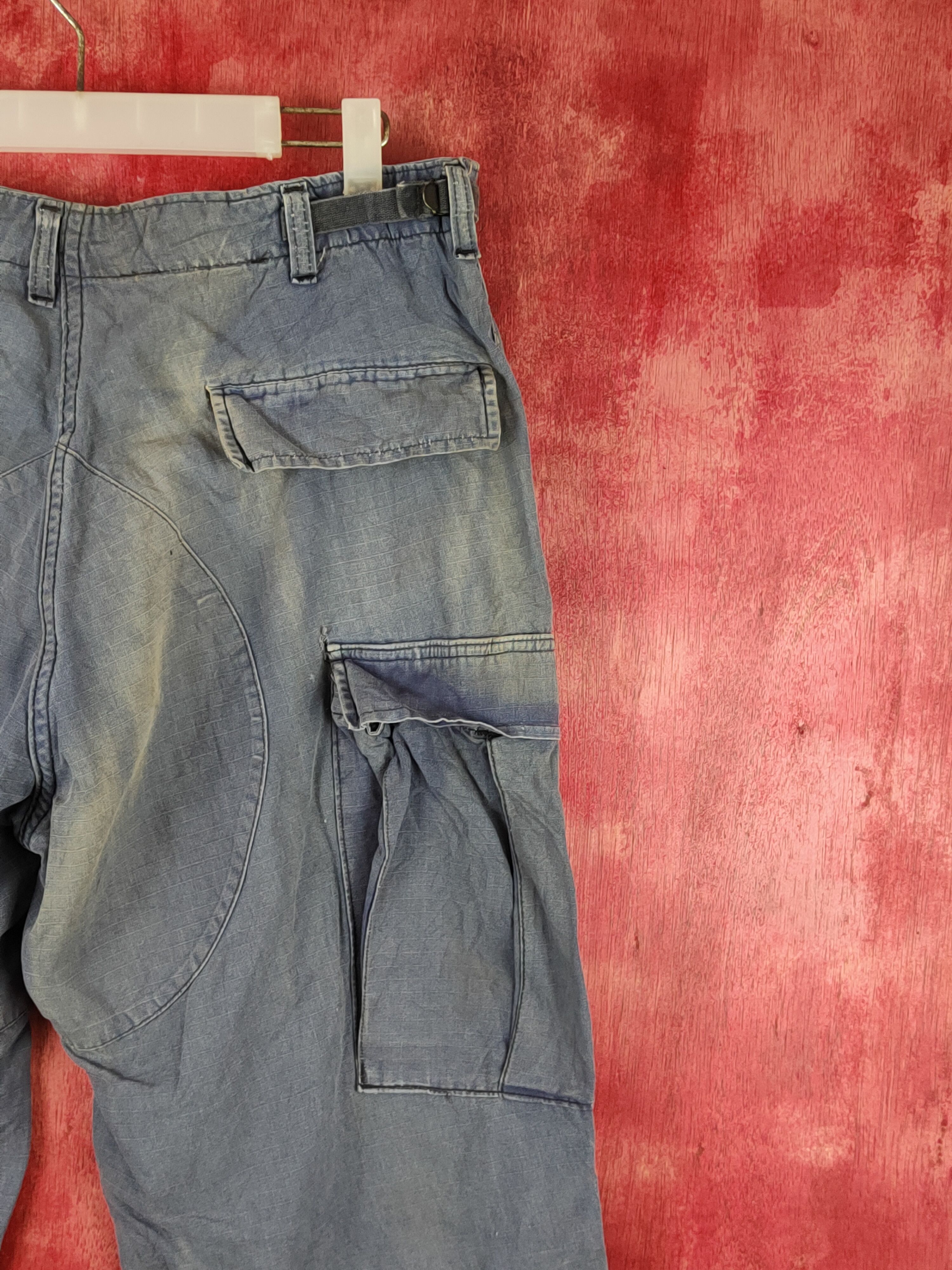 Japanese Brand Blue Faded Multipocket Cargo Pants #S1790