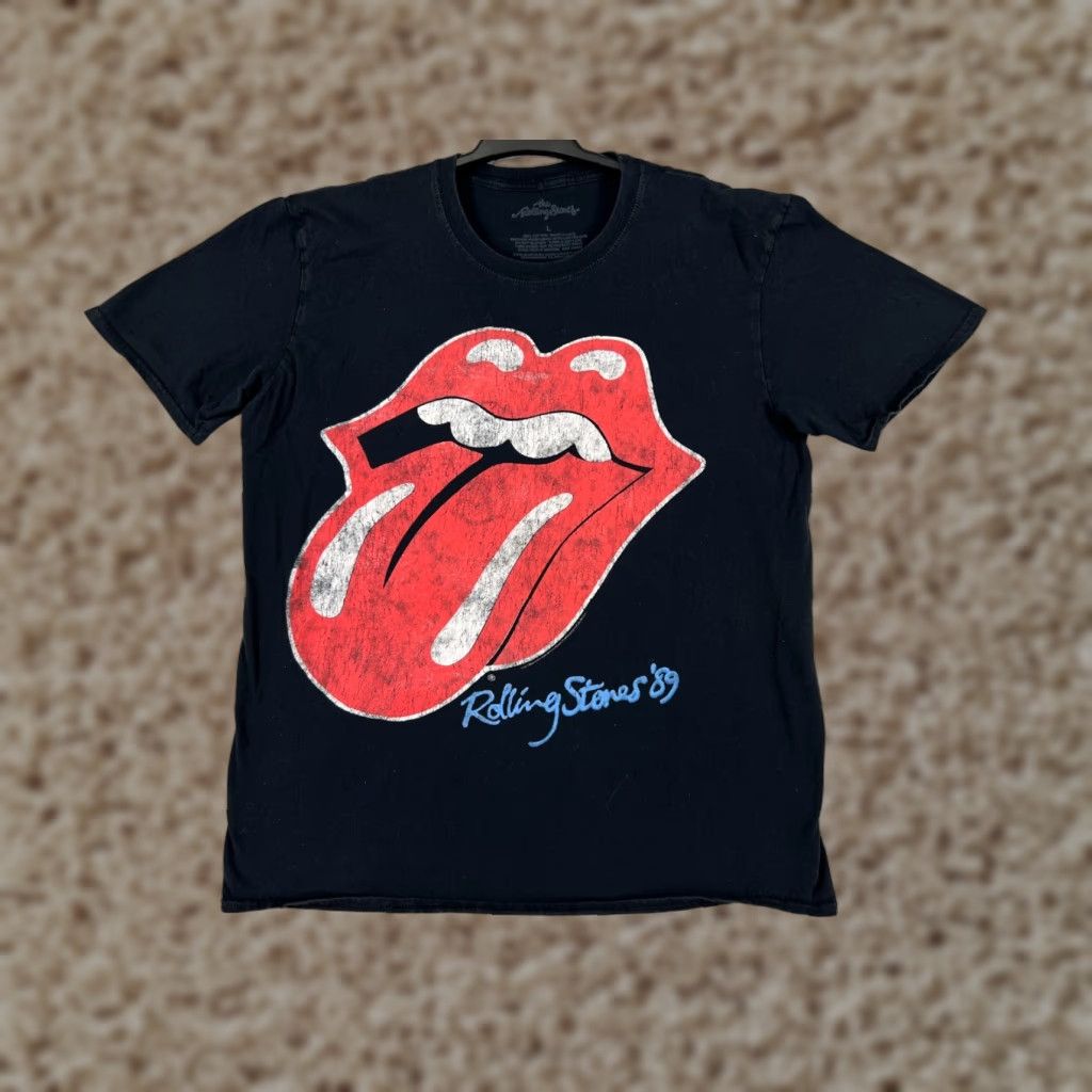 Vintage The Rolling Stones Shirt Mens Large Black Short Sleeve Crew Neck 100% Cotton Size US L / EU 52-54 / 3 - 1 Thumbnail