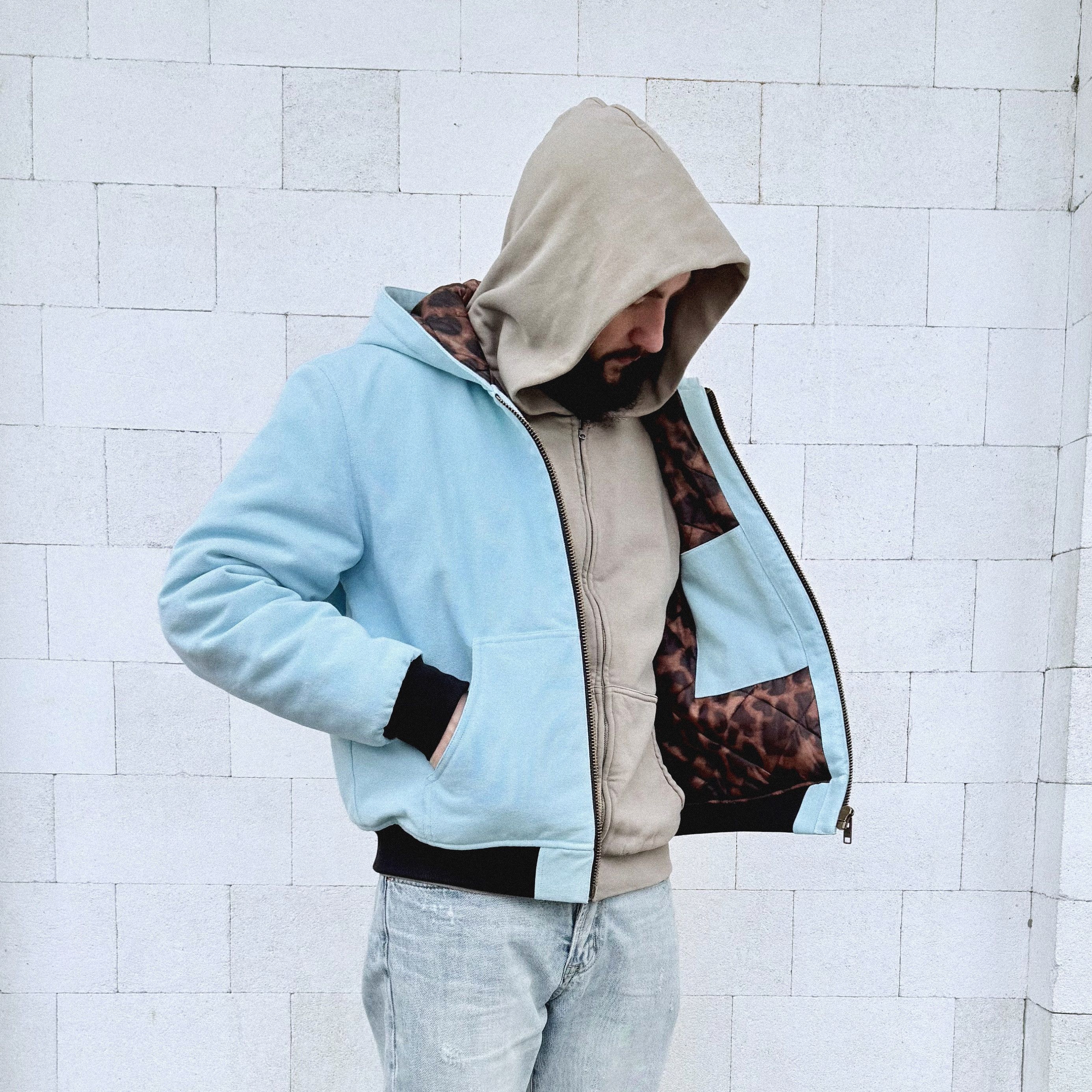 Carhartt Suture Studios 16oz Duck Canvas Work Jacket Ice Blue Leopard Size US L / EU 52-54 / 3 - 10 Thumbnail