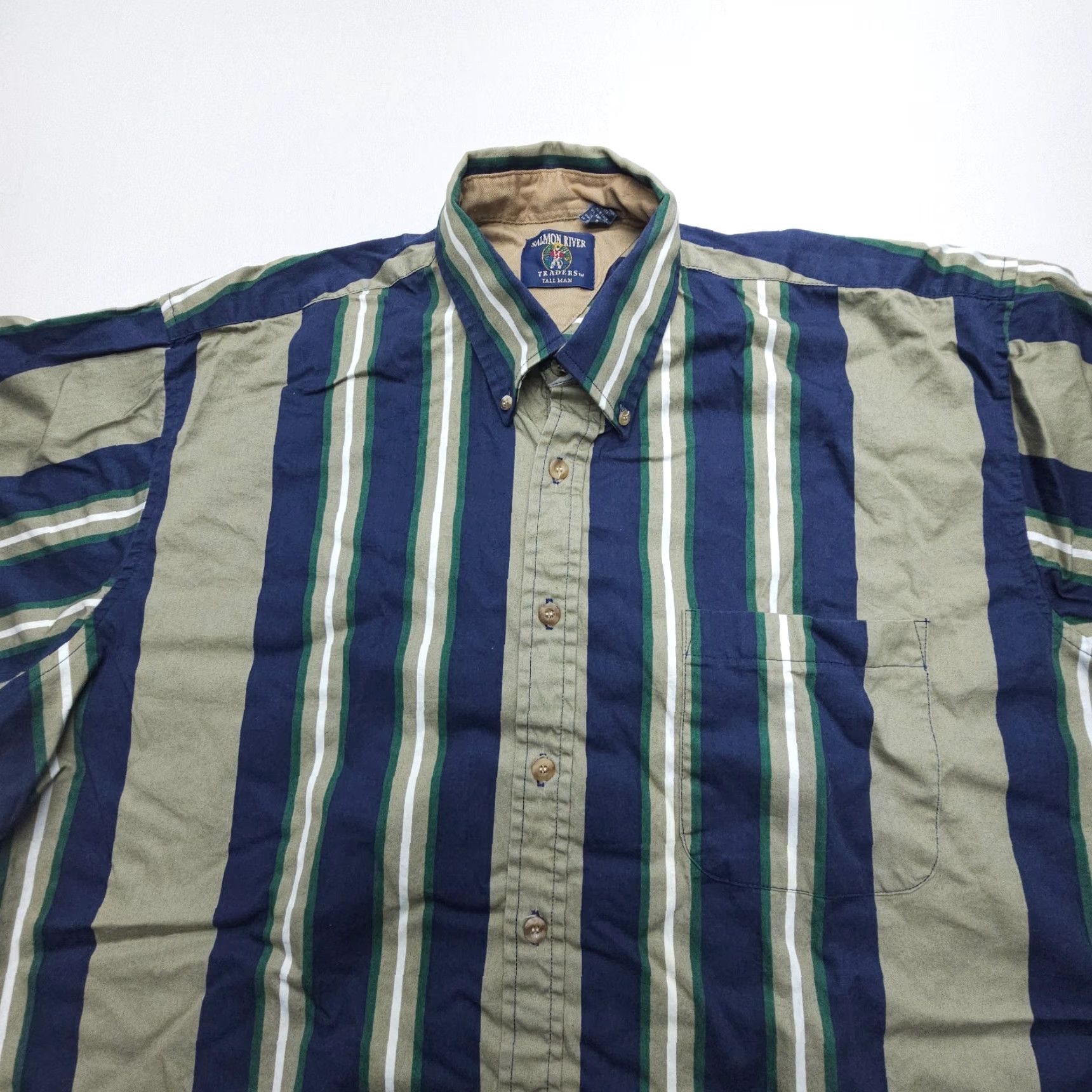 Vintage VINTAGE Salmon River Traders Shirt Mens 2XLT Striped Twill Work Western Size US XXL / EU 58 / 5 - 4 Thumbnail