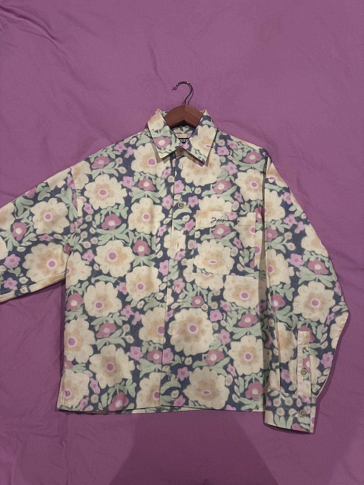 JACQUEMUS LE PAPIER 長袖 柄 シャツ パープル系 46 Jacquemus Jacquemus 'Le Papier' Shirt | Grailed