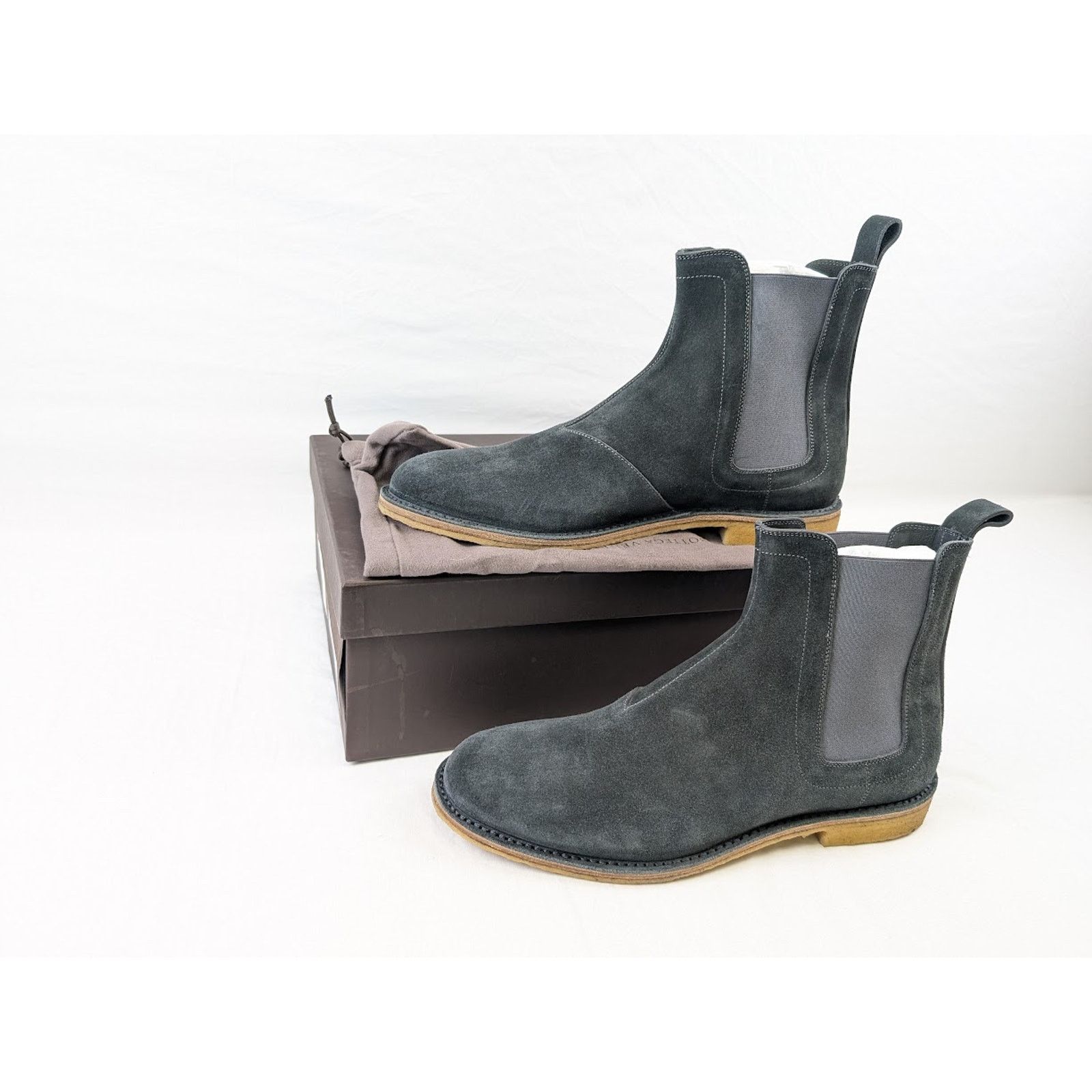 Bottega Veneta o1rshd1 Calf Suede Pelle Boots in Ardoise Size US 13 / EU 46 - 20 Thumbnail
