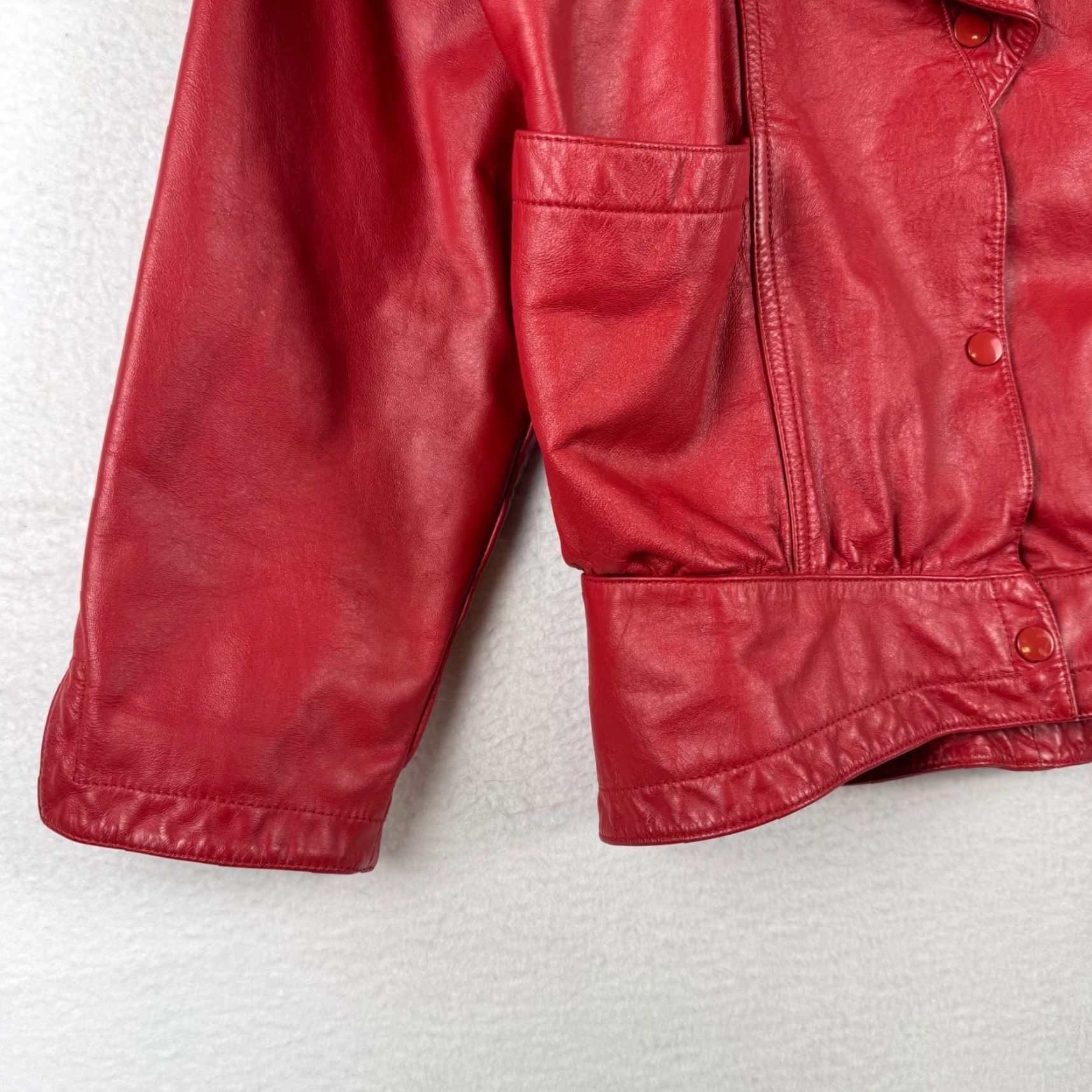 Vintage VINTAGE Wilsons Leather Motorcycle Jacket Womens Small Red Leather Moto 80s 90s Size S / US 4 / IT 40 - 3 Thumbnail