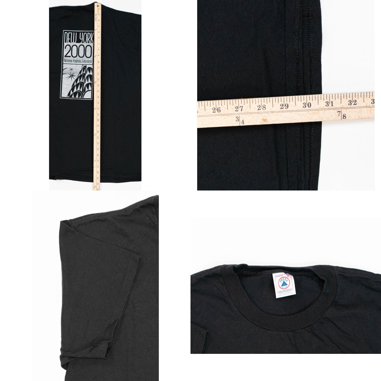 Delta VINTAGE Delta T-Shirt Men XL Black Double-Sided NYC Empire State Building 1990s Logo Size US XL / EU 56 / 4 - 8 Thumbnail