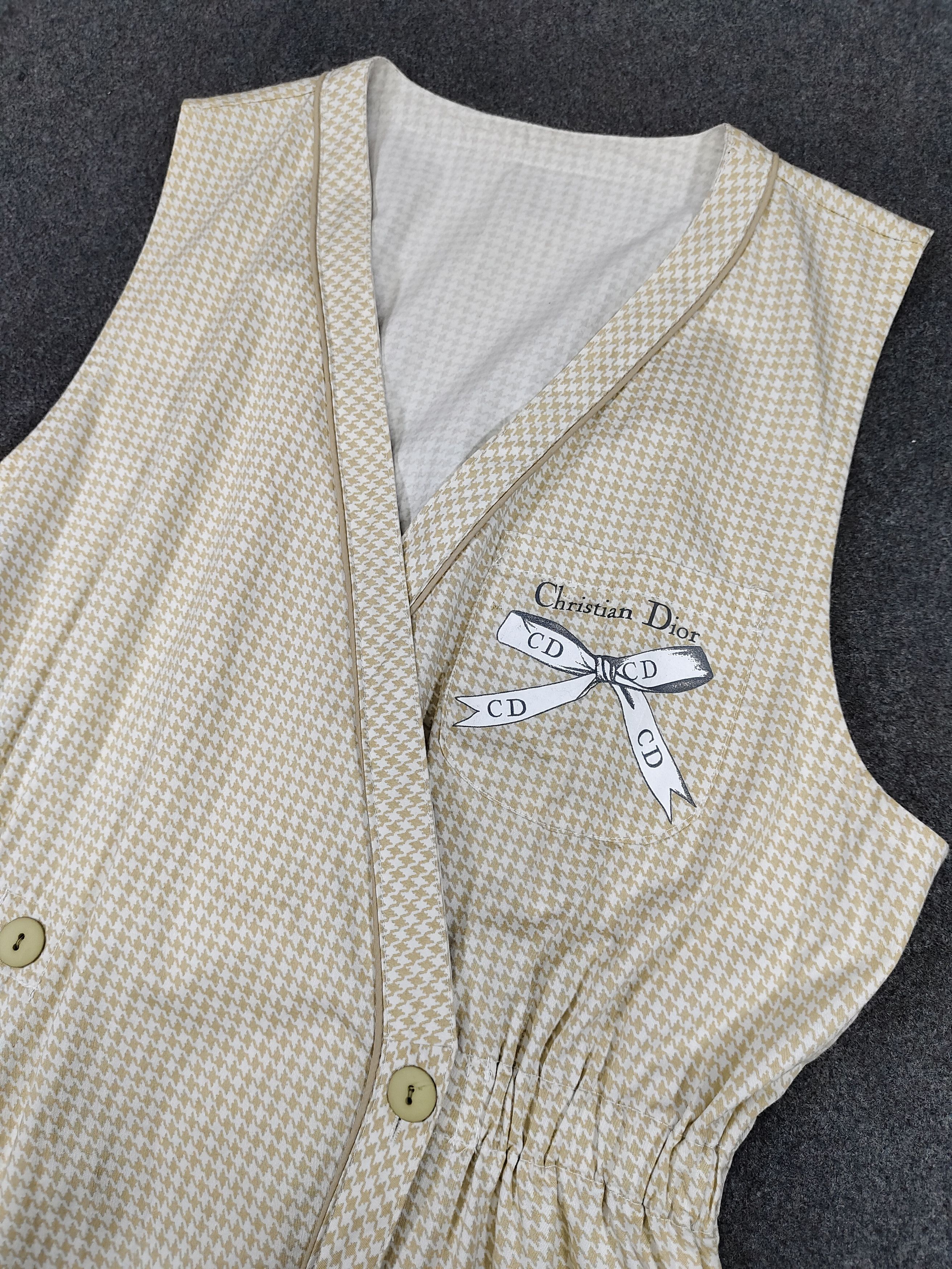 Christian Dior Monsieur 90s Christian Dior- CD Logo Houndstooth Wrap Dress Size M / US 6-8 / IT 42-44 - 6 Thumbnail