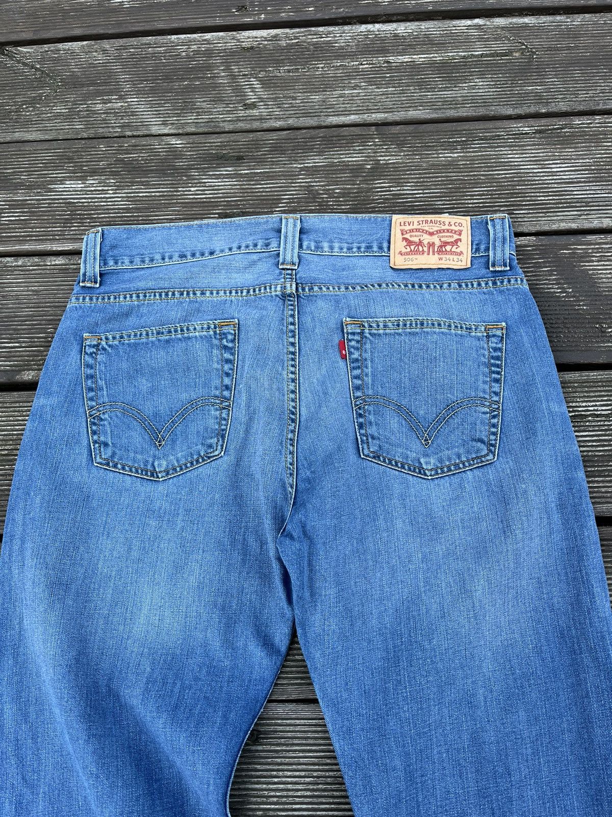 Levi's Vintage 90's Levis 506 34x34 Blue Classic Jeans Pants @196 Size US 34 / EU 50 - 7 Thumbnail