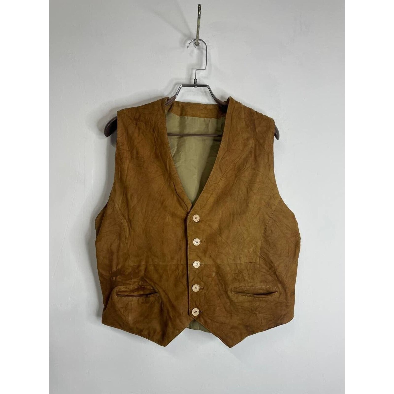 Vintage Men’s Vintage Suede Leather Vest Western Cowboy Waistcoat Size US M / EU 48-50 / 2 - 1 Thumbnail
