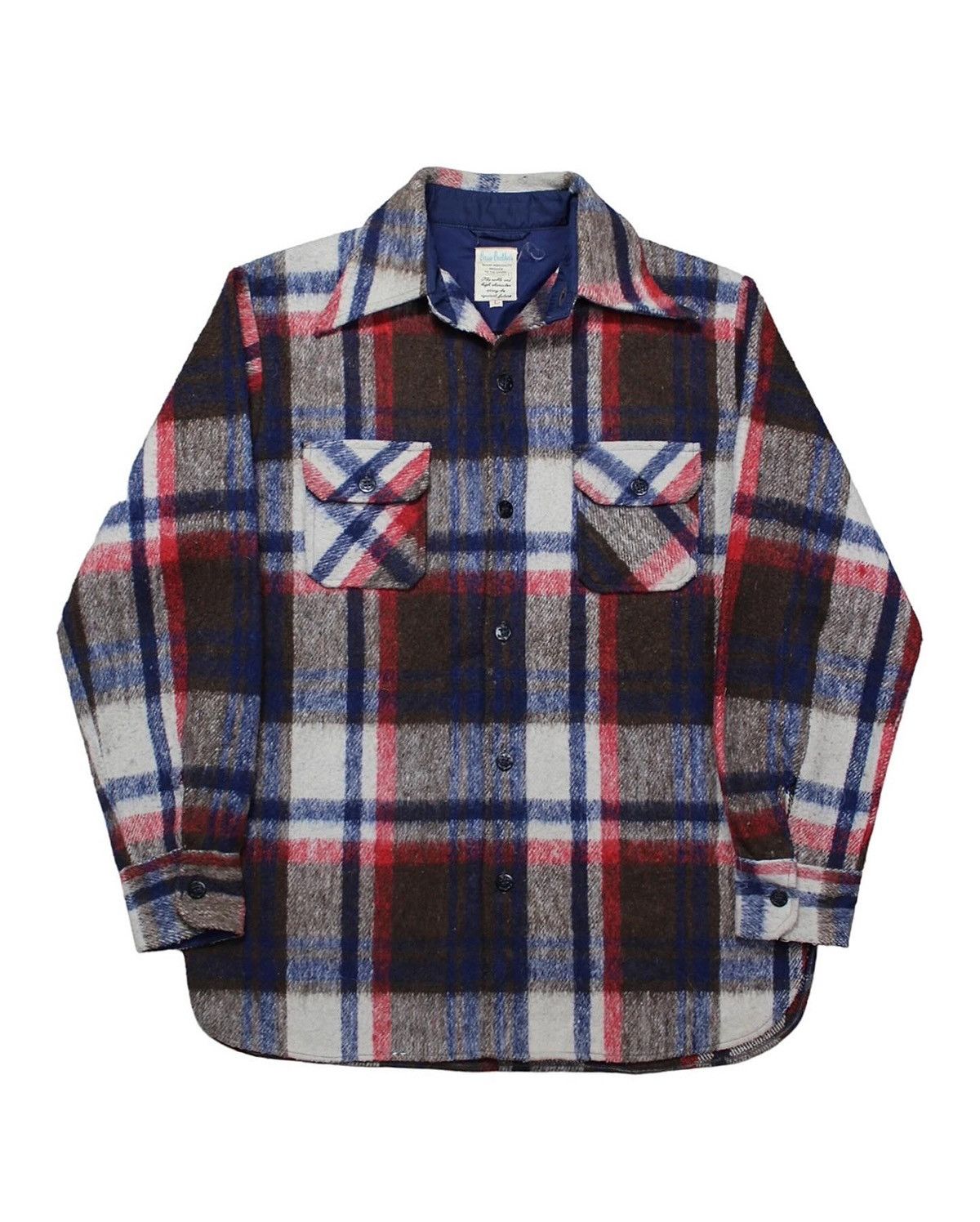 image of 1970S Basie Brother's Flannel in Red Tartan, Men's (Size Large)