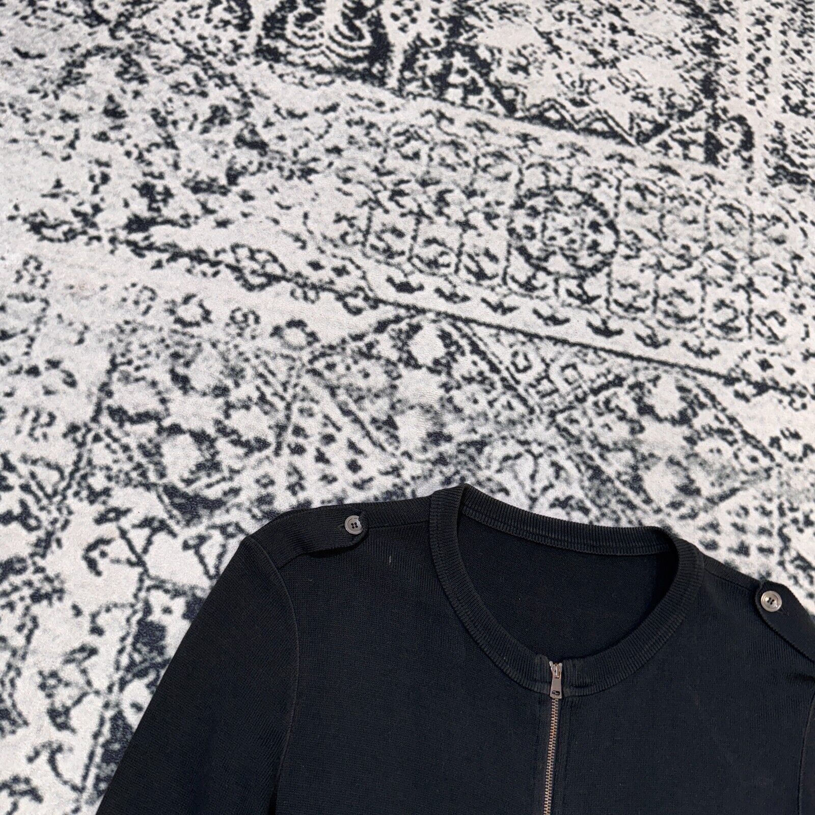 Vintage Vintage Marc Cain Black Cotton Zip Sweater Size M Y2K 90s Size US M / EU 48-50 / 2 - 6 Thumbnail
