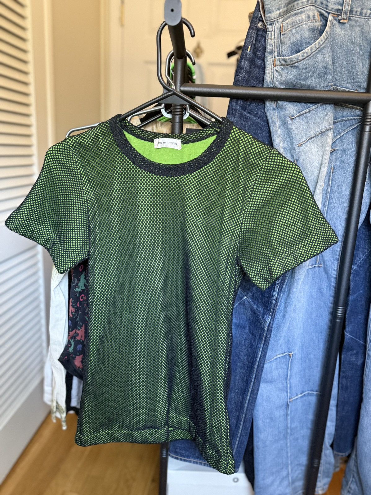 Comme des Garcons Comme Des Garçons Mesh Double Layer Shirt Green/Black Size XS / US 0-2 / IT 36-38 - 1 Thumbnail