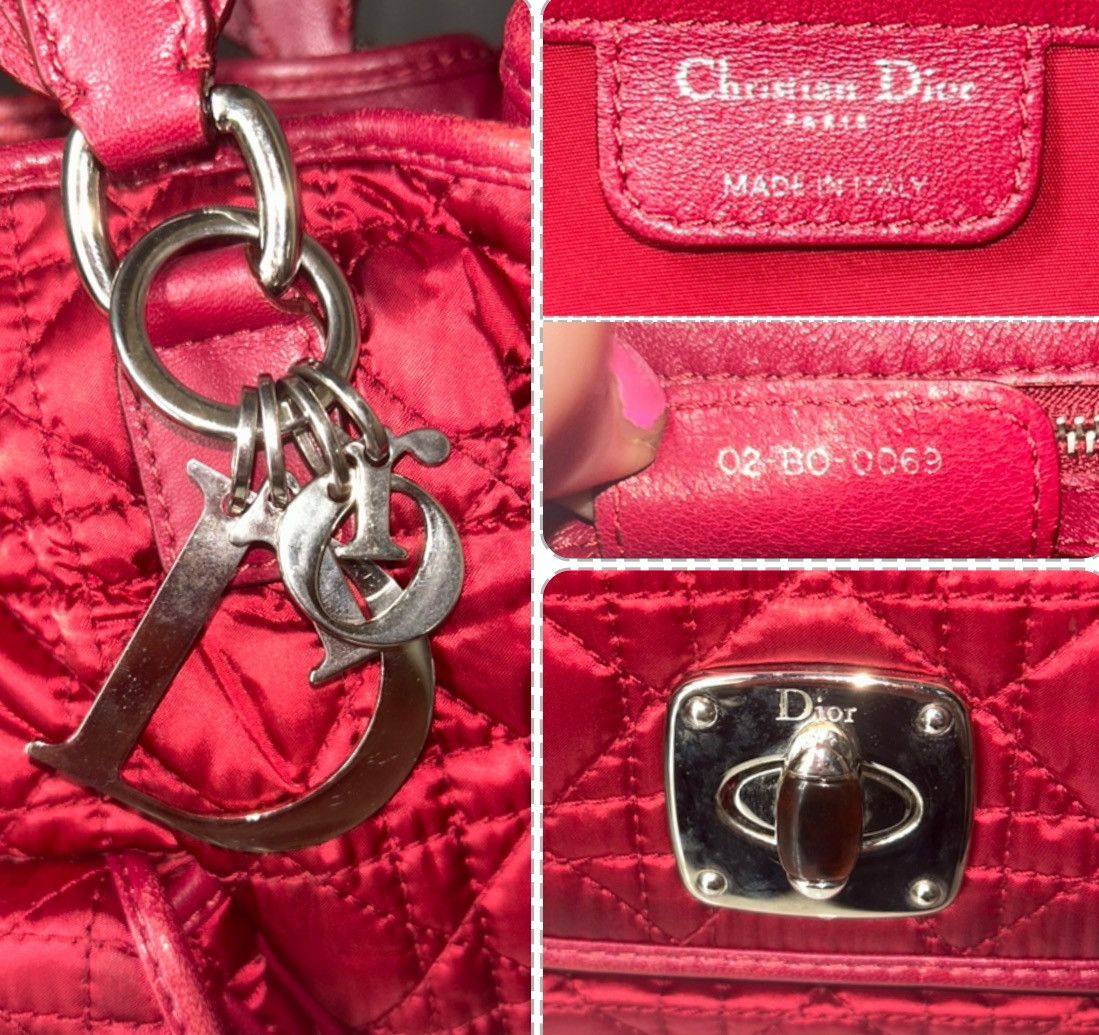 Dior Christian Dior Red Nylon Cannage Charming Lock Bag w/ COA Size ONE SIZE - 2 Thumbnail