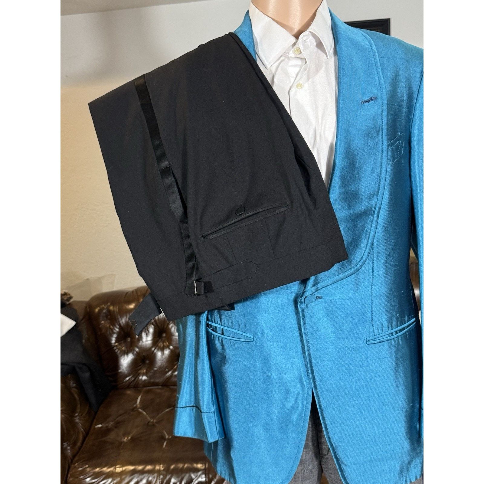 Tom Ford Tom Ford Turqouise Tuxedo Dinner Jacket 48R 38R 32x32 Pants Size 38R - 2 Thumbnail