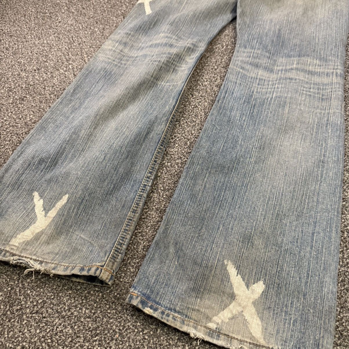 Japanese Brand Japanese Seditionaries Liberto Paint Thrashed Wideleg Denim Size US 32 / EU 48 - 6 Thumbnail