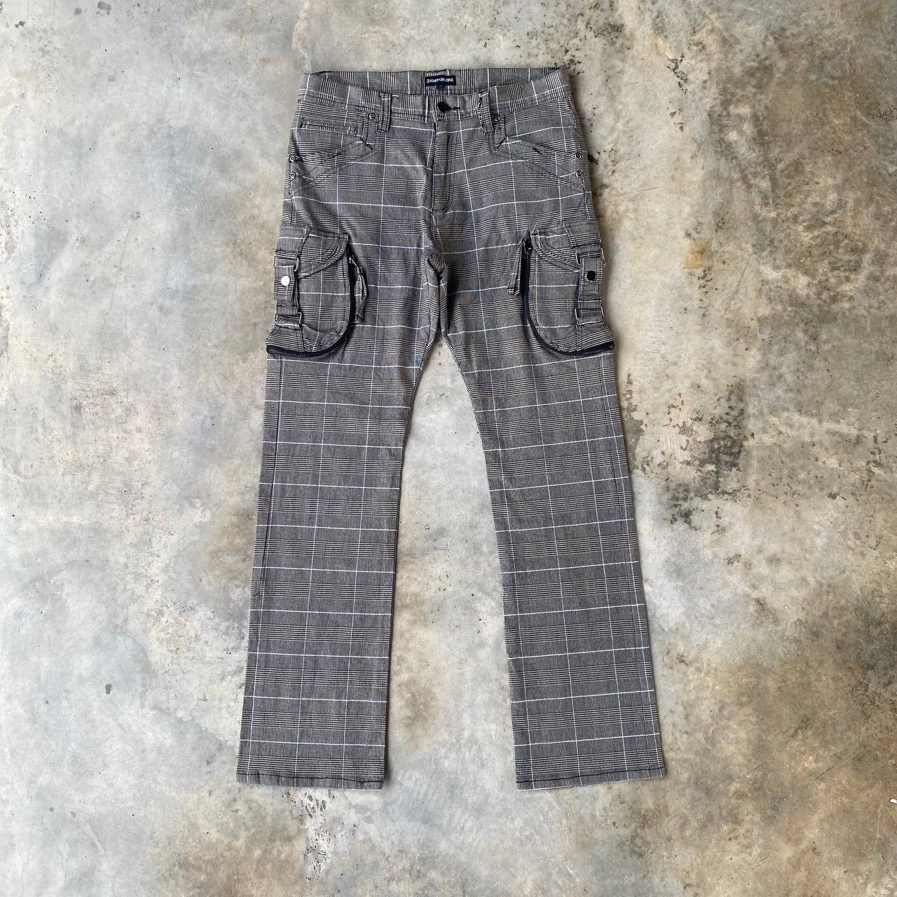 Japanese Brand PRISONER PANT CARGO SKKONE 31040 PIN STRIPE JAPANESE STYLE Size US 29 - 1 Thumbnail