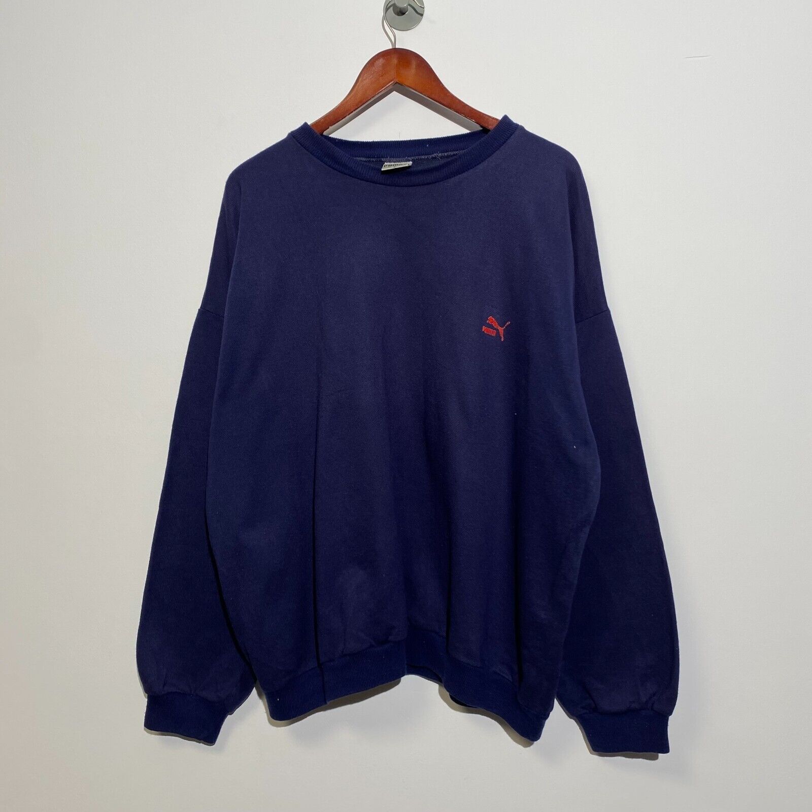 Puma × Vintage Vintage Puma Unisex Navy Blue Acrylic Crewneck Size XL 90s Size US XL / EU 56 / 4 - 3 Thumbnail