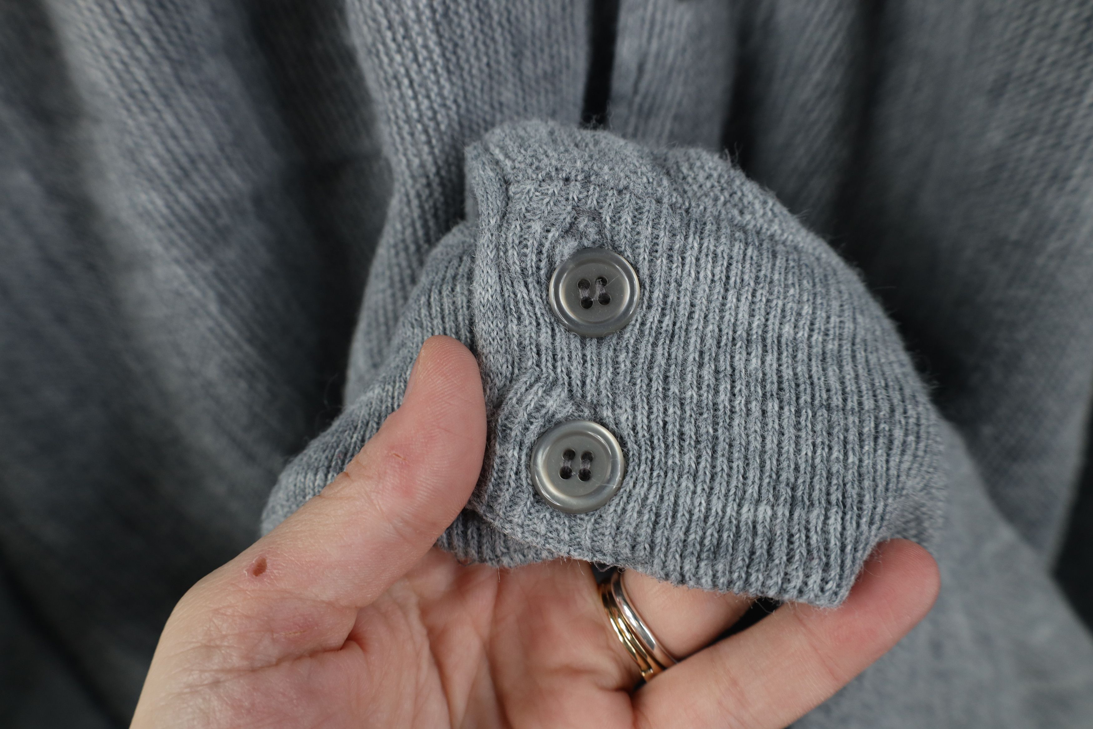 Vintage Vintage 70s Streetwear Cobain Knit Cardigan Sweater Gray USA Size US XXL / EU 58 / 5 - 4 Thumbnail