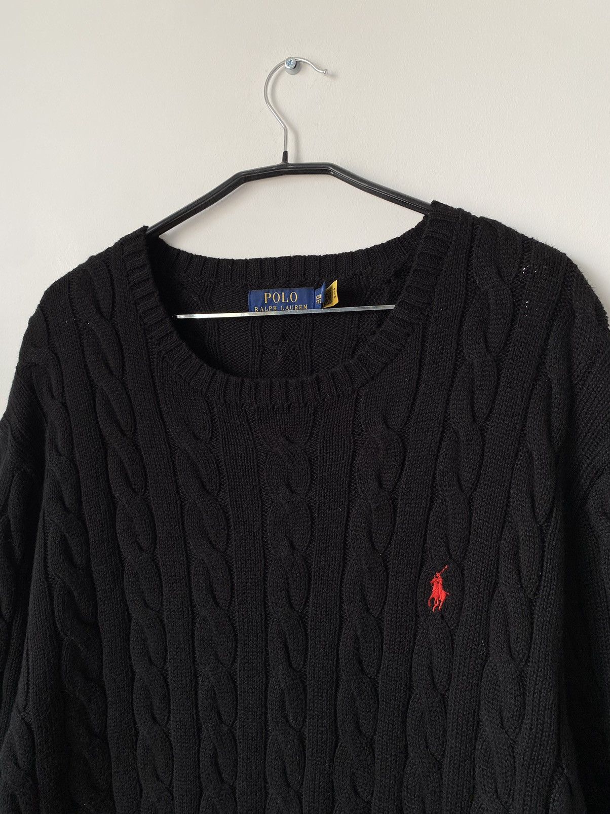 Polo Ralph Lauren Polo Ralph Lauren Cotton Black Cable-Knit Jumper Size: XXL Size US XXL / EU 58 / 5 - 5 Thumbnail