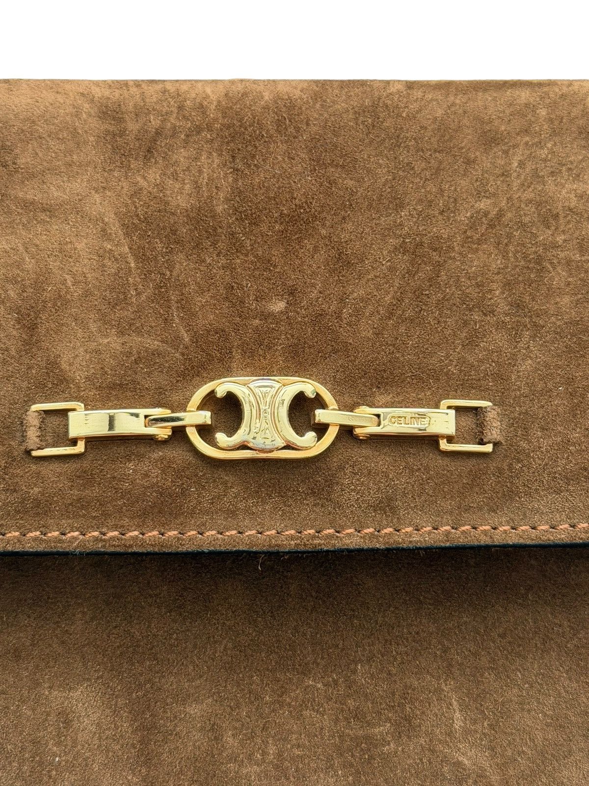 Celine OG Triomphe Chain Brown Suede Envelope Bag Size ONE SIZE - 5 Thumbnail