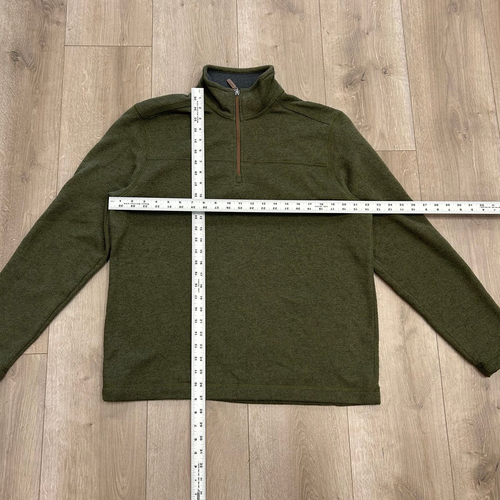 G.H. Bass & Co. GH Bass & Co Green 1/4 Zip Pullover Sweater size Large L B22 Size US L / EU 52-54 / 3 - 3 Thumbnail