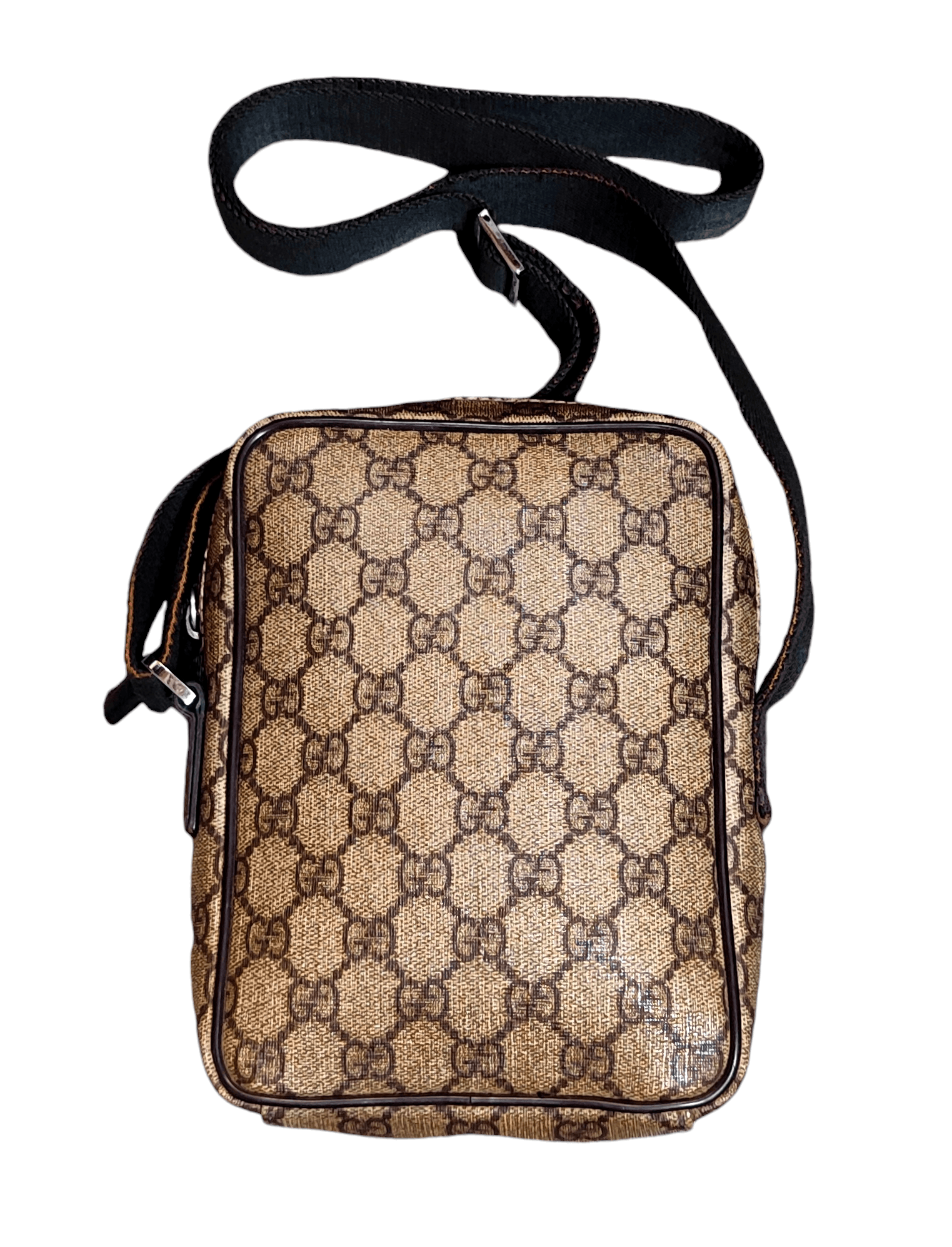 Gucci Gucci Beige/Ebony GG Coated Canvas and Leather Crossbody Bag Size ONE SIZE - 8 Thumbnail