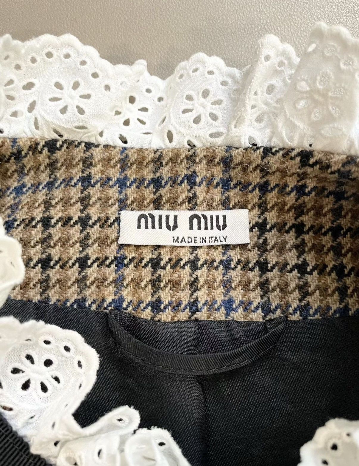 Miu Miu Miu Miu Classic Plaid Puff Sleeve Lace Trim Top J33 Size S / US 4 / IT 40 - 5 Thumbnail