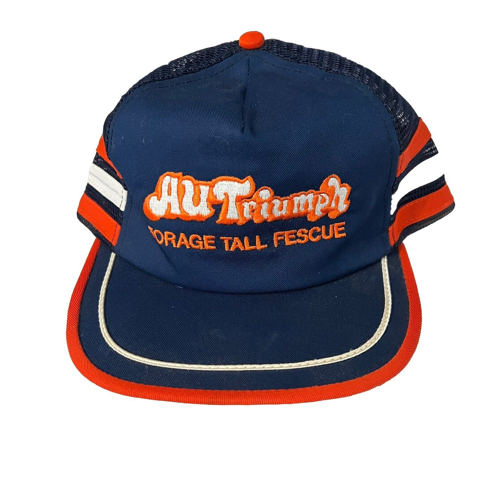 Other Vtg Au Triumph Mesh 3 Stripe Trucker Snapback Blue Orange Size ONE SIZE - 1 Thumbnail