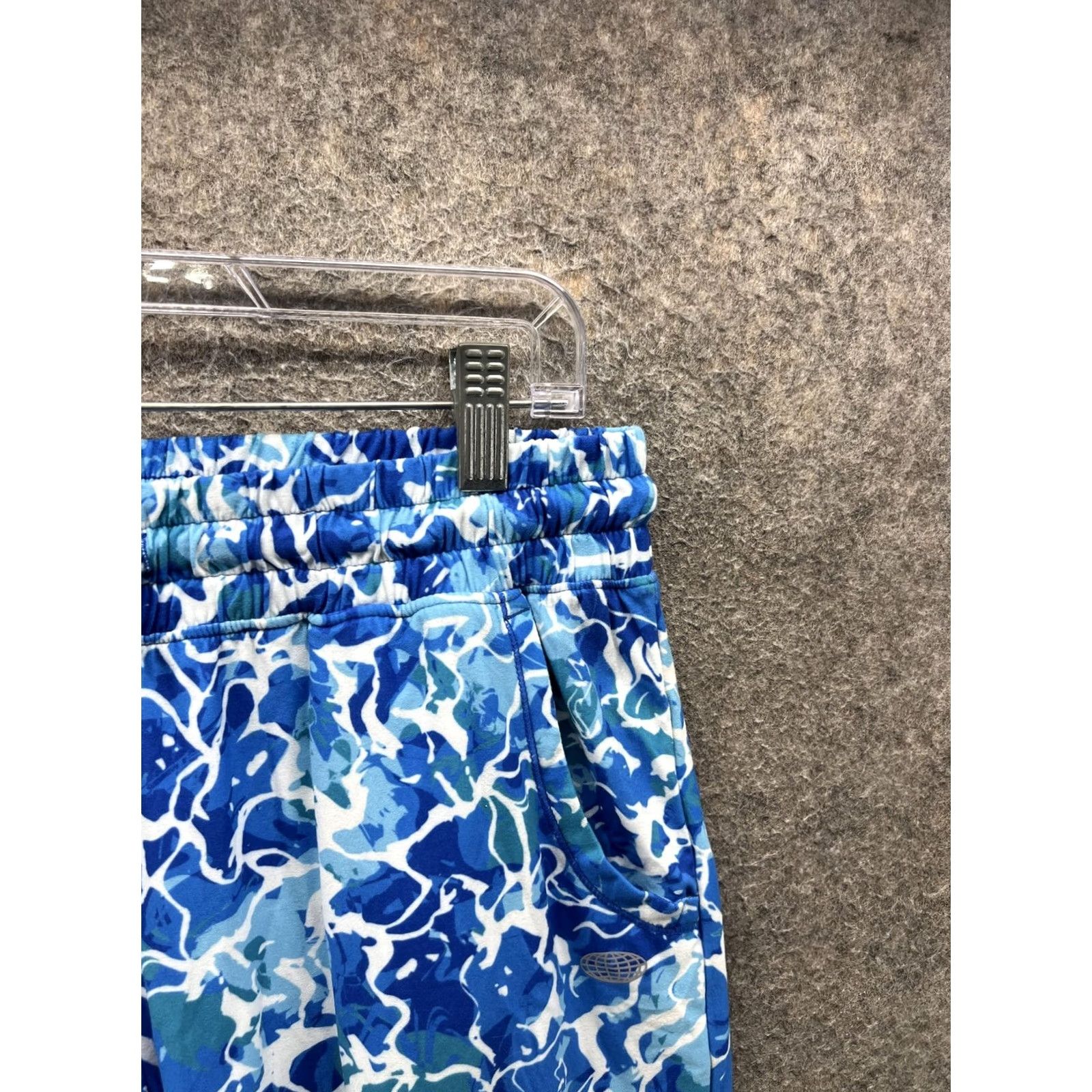 Vintage Reel Legends Sweatpants Womens PS Petite Blue Camo Drawstring Beach Wide Leg Pants Size 28" / US 6 / IT 42 - 6 Thumbnail