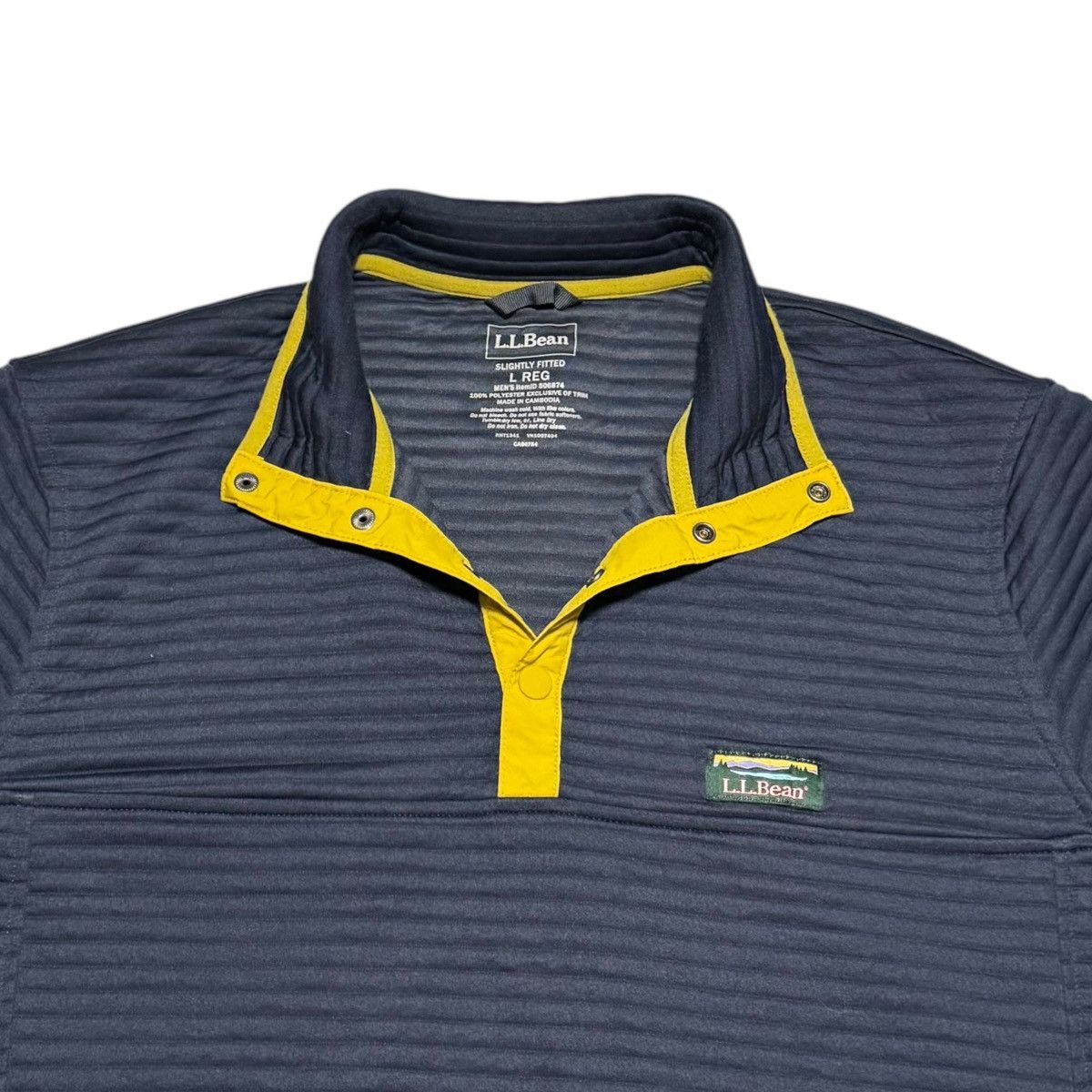 L.L. Bean L.L. Bean Airlight Slightly Fitted Navy Lime Men's Large Size US L / EU 52-54 / 3 - 2 Thumbnail